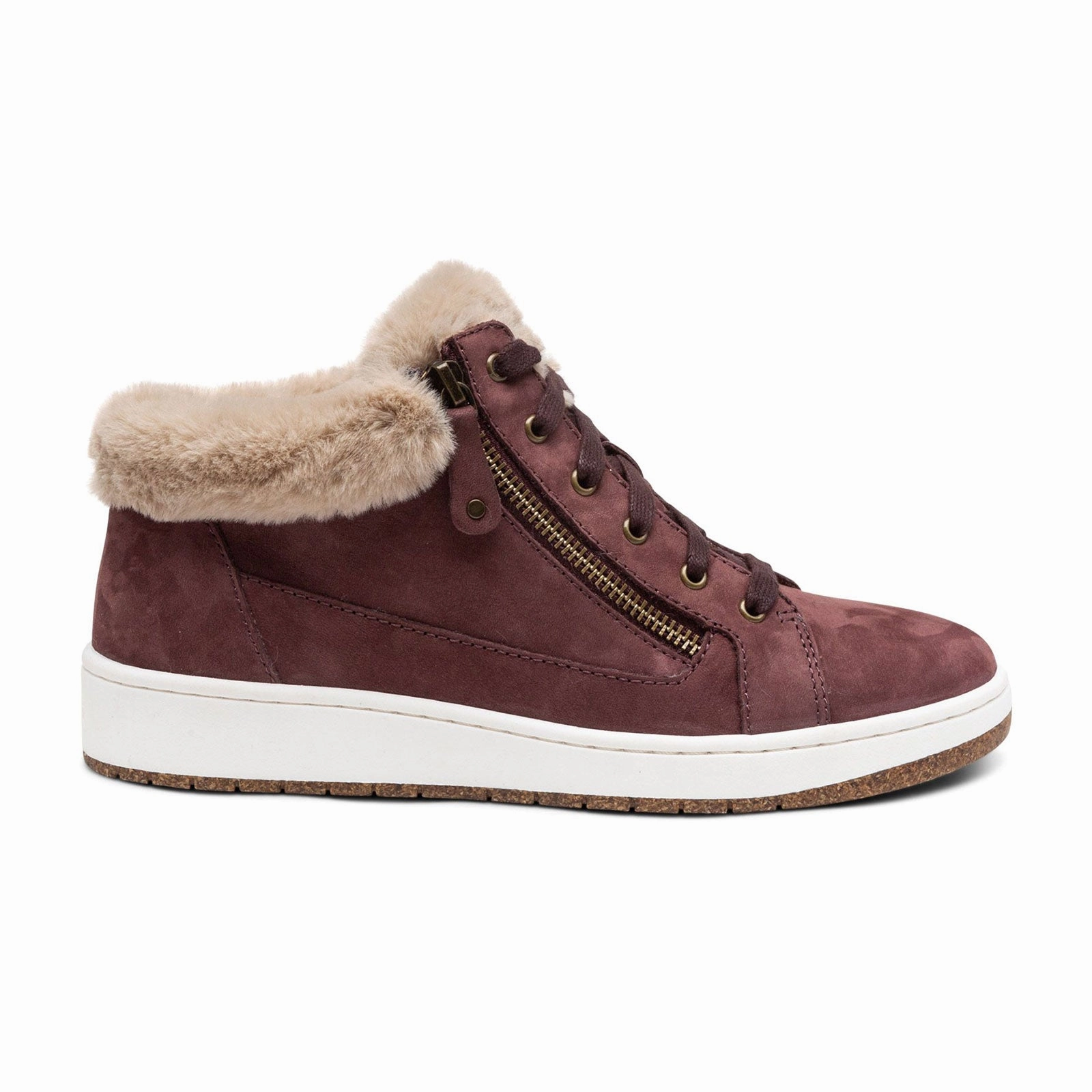 Aetrex Dylan Ankle Boot (Women) - Burgundy Leather Arctic Cool Urban Hiker