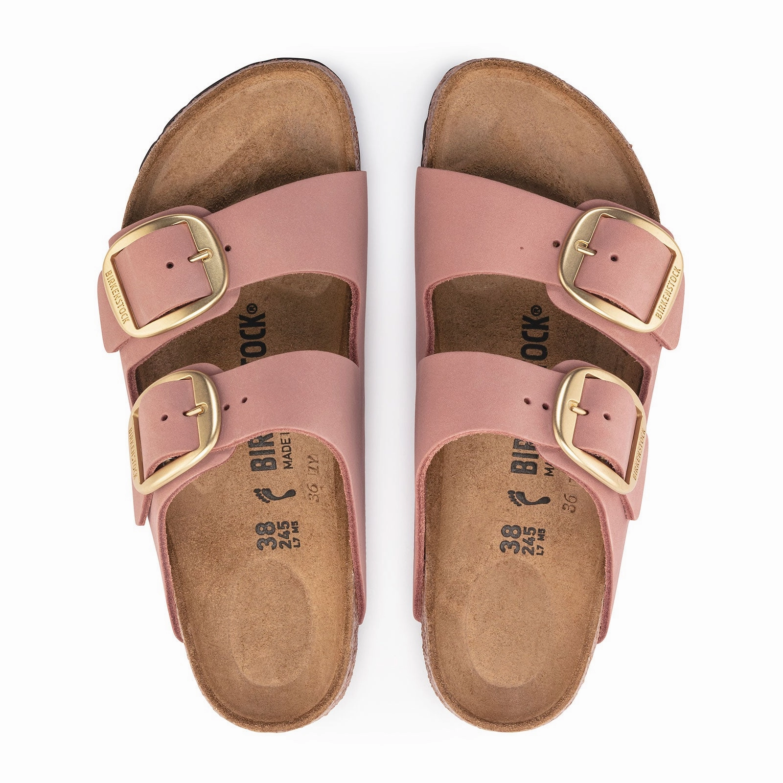 Durable TPU Birkenstock Arizona Big Buckle Narrow Slide Sandal (Women) - Old Rose Nubuck