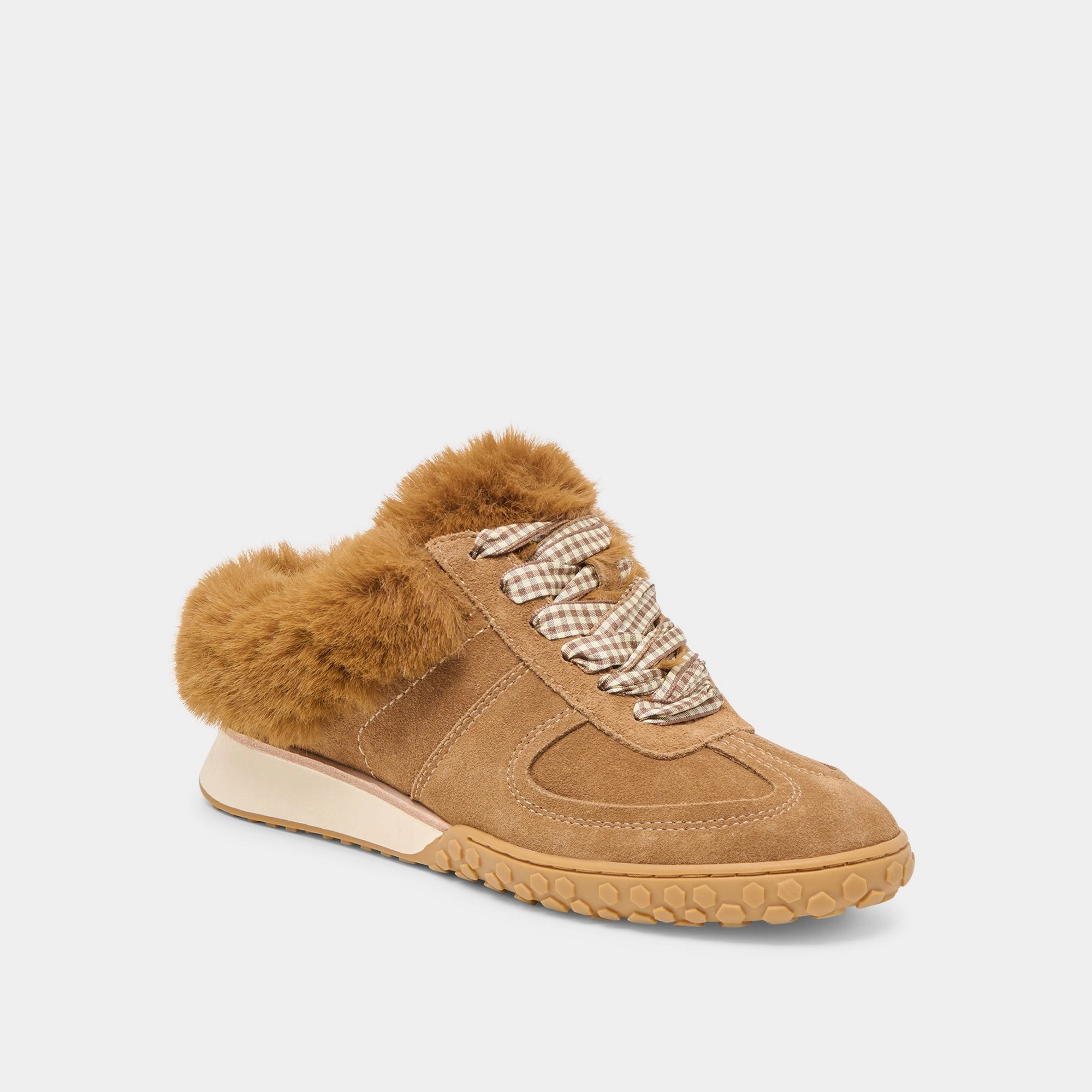 IZZEY PLUSH SNEAKERS LT BROWN SUEDE Sun-Ready Simple Entry