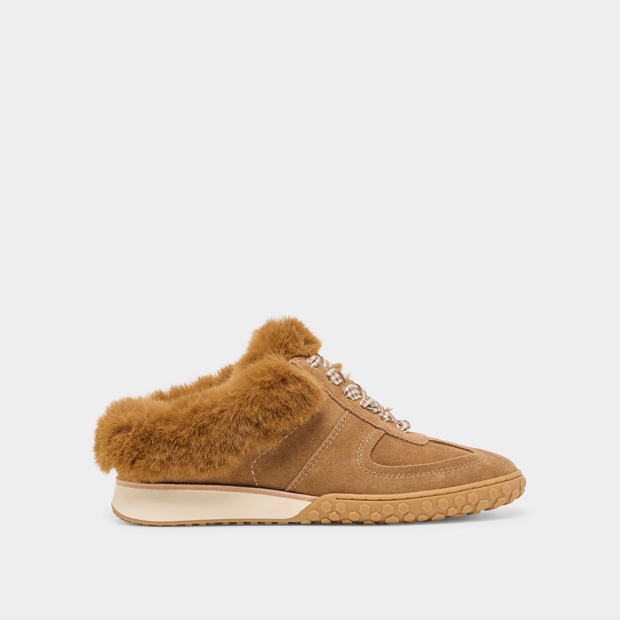 Lightweight Base IZZEY PLUSH SNEAKERS LT BROWN SUEDE