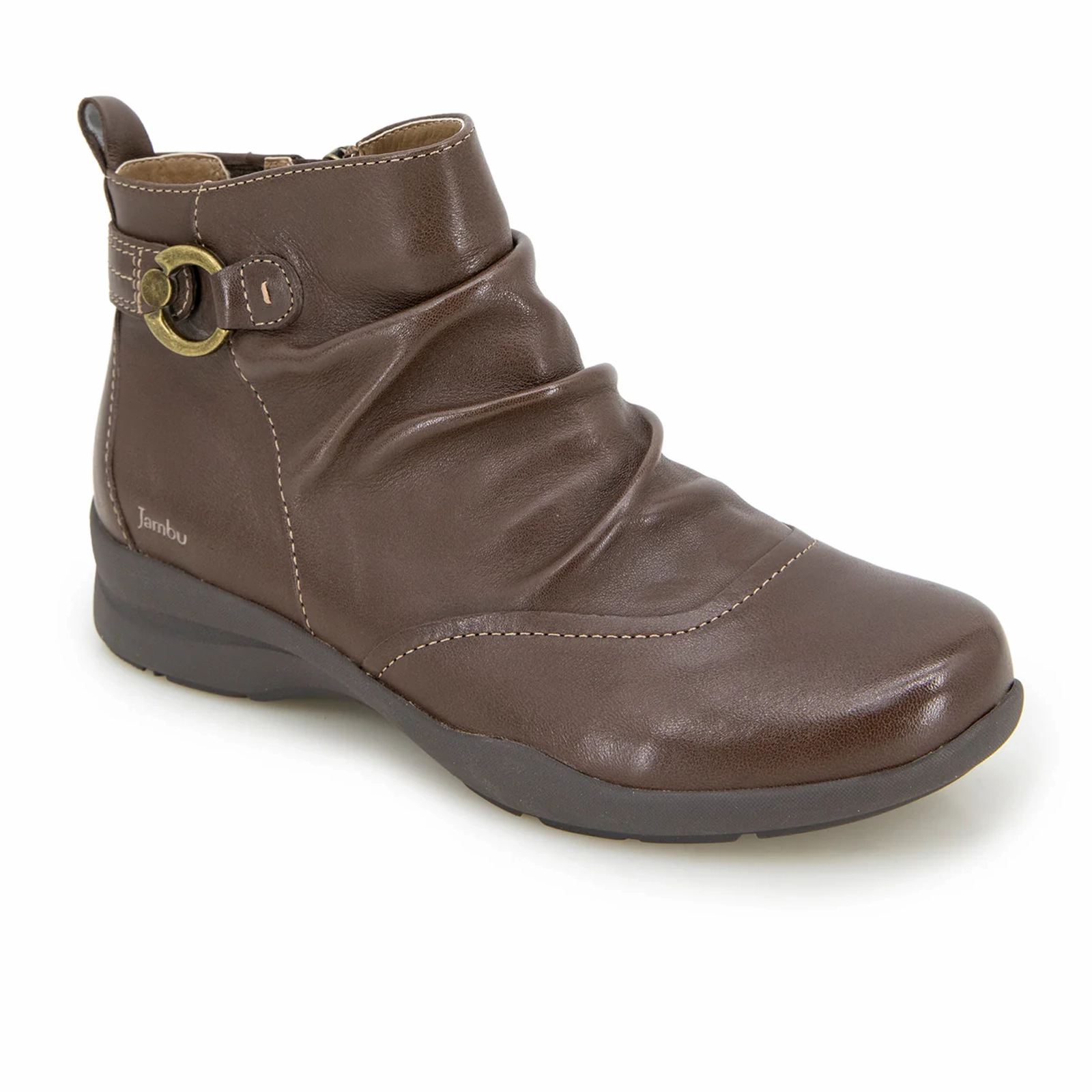 Abrasion Resistant Toe Cap Jambu Angie Ankle Boot (Women) - Dark Brown