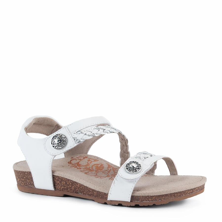 JILLIAN - WHITE - LEATHER coastal intricate