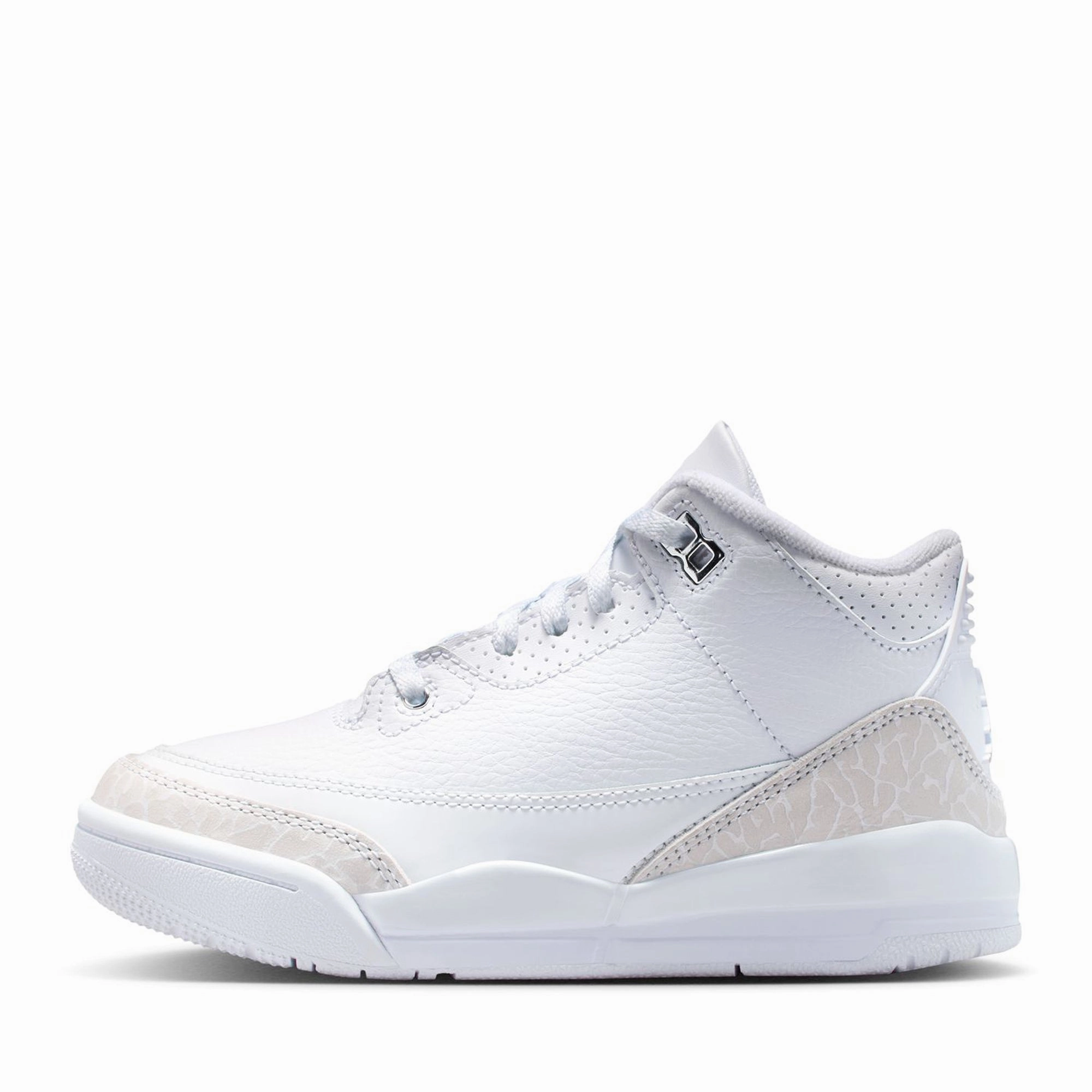 Jordan 3 Retro 'Pure Money' (PS) - White/Metallic Silver ZipUp Comfortable Walk
