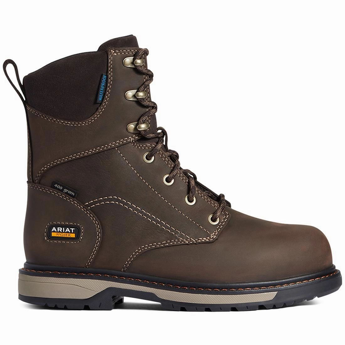 Riveter 8" Women's CSA Glacier Grip Waterproof 400g Composite Toe Work Boot - Brown bright - colors