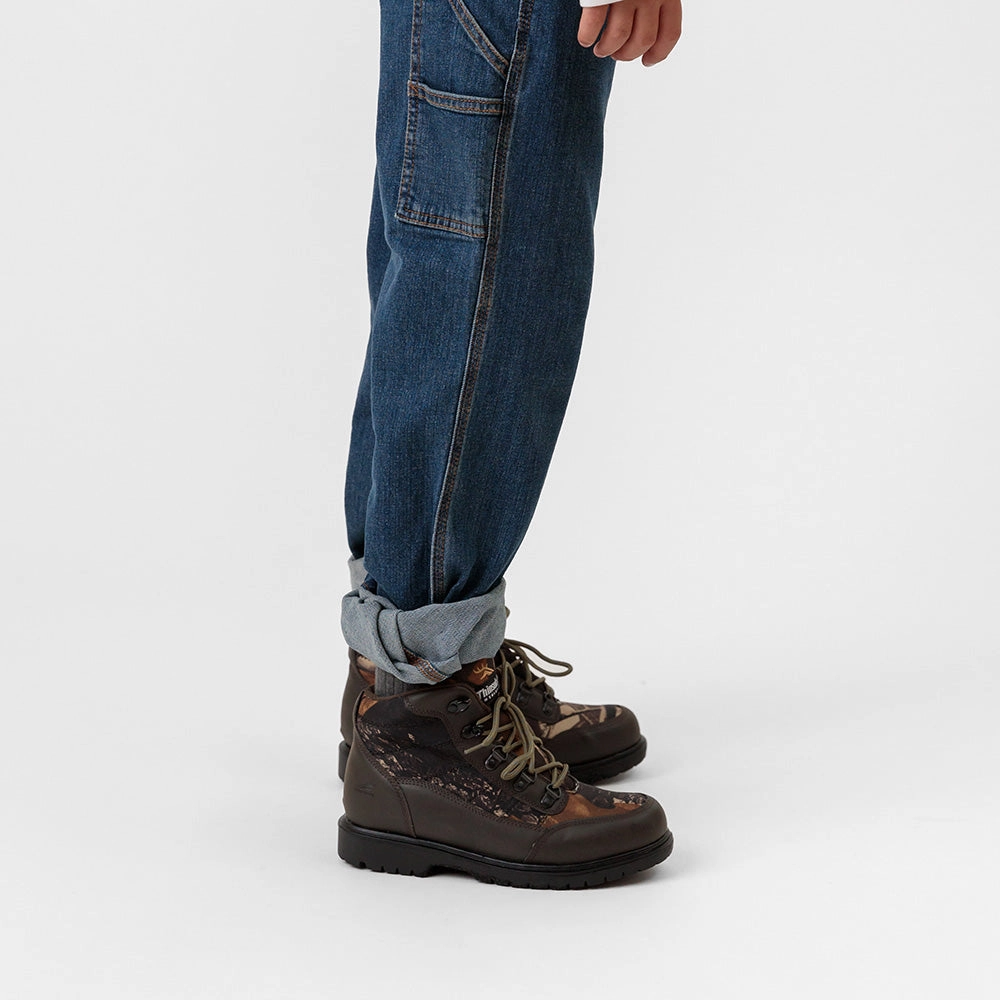 Smooth Outsole Grip Tread Pattern Kids' Hunt in Dark Brown/Camo