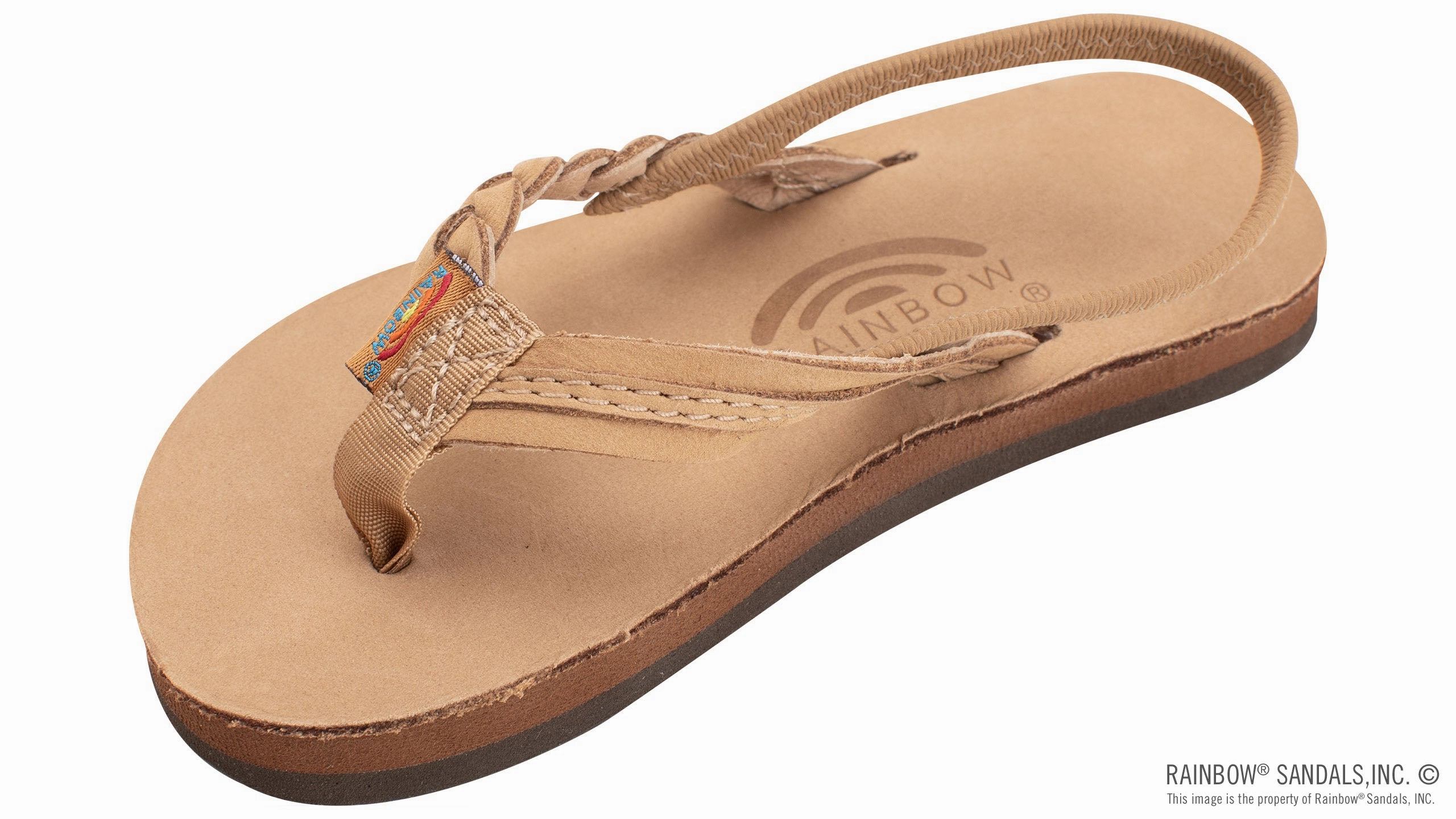 river Abrasion Proof Toe Guard Kids Flirty Braidy - Premier Leather Braided 1/2" Strap in Sierra Brown Leather