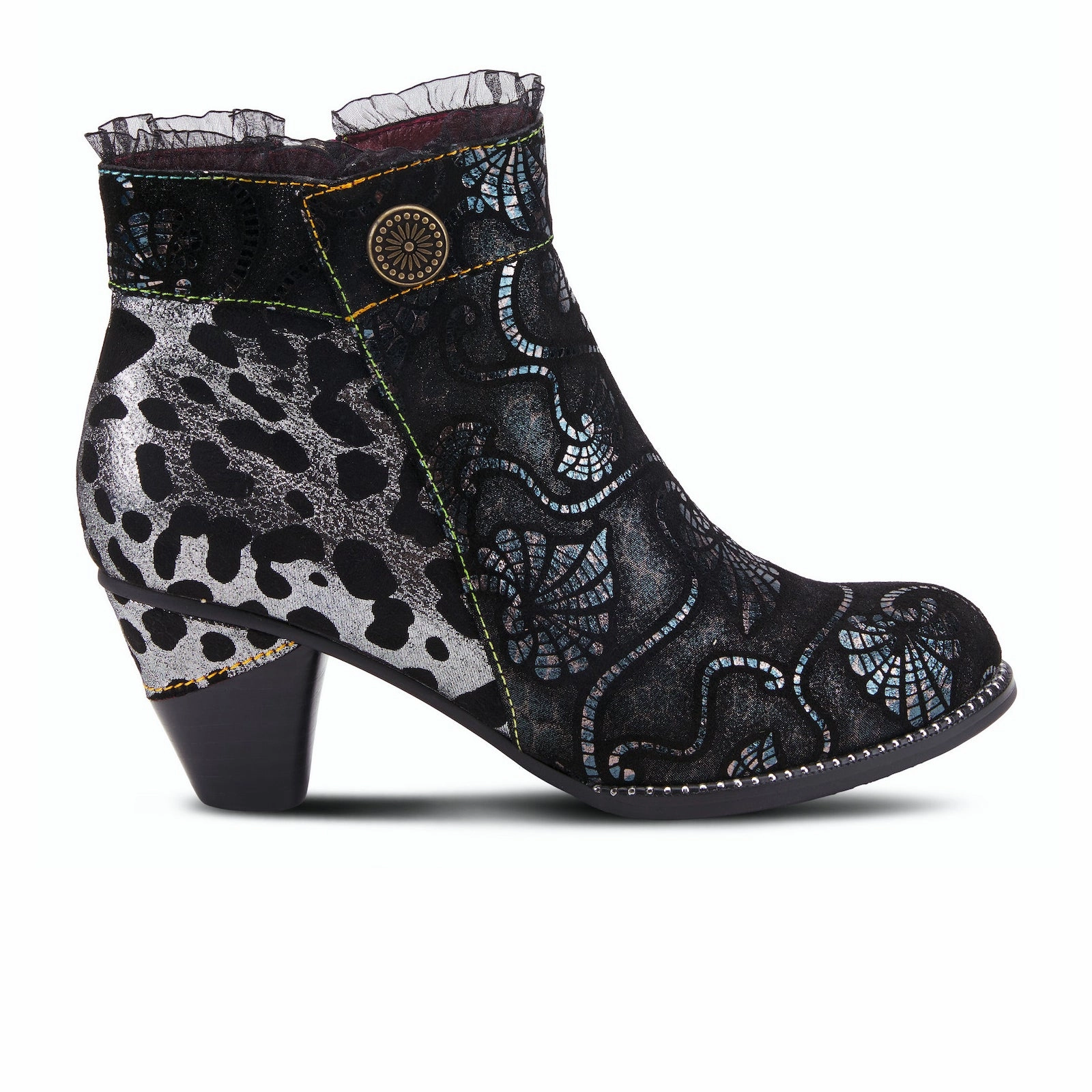 Grippy Outsole Mountain Climber L'Artiste Dessa Heeled Ankle Boot (Women) - Black Multi