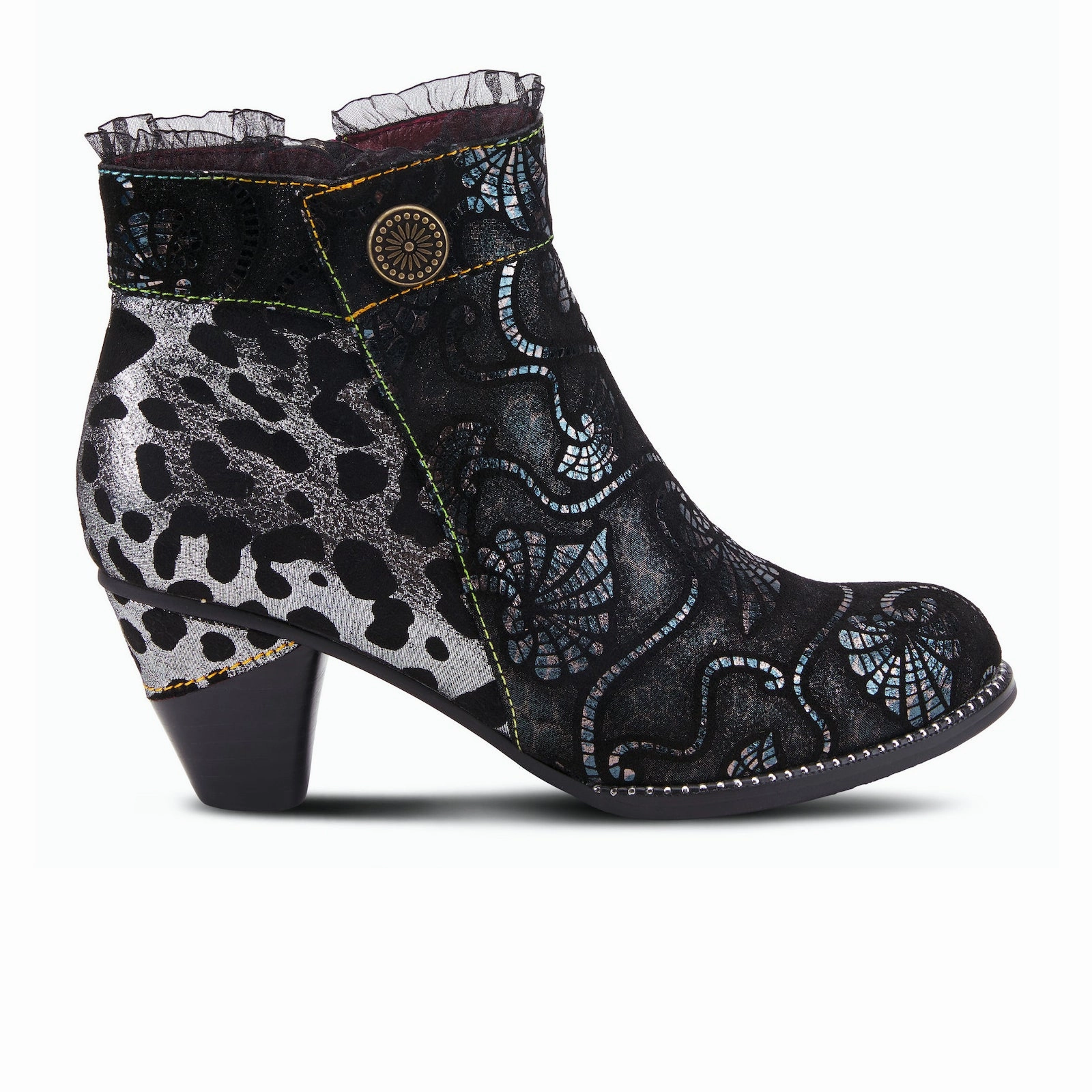 Energy Return Cushion L'Artiste Dessa Heeled Ankle Boot (Women) - Black Multi