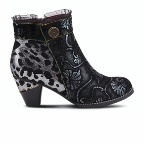 L'Artiste Dessa Heeled Ankle Boot (Women) - Black Multi slim fit Comfort Ankle Support