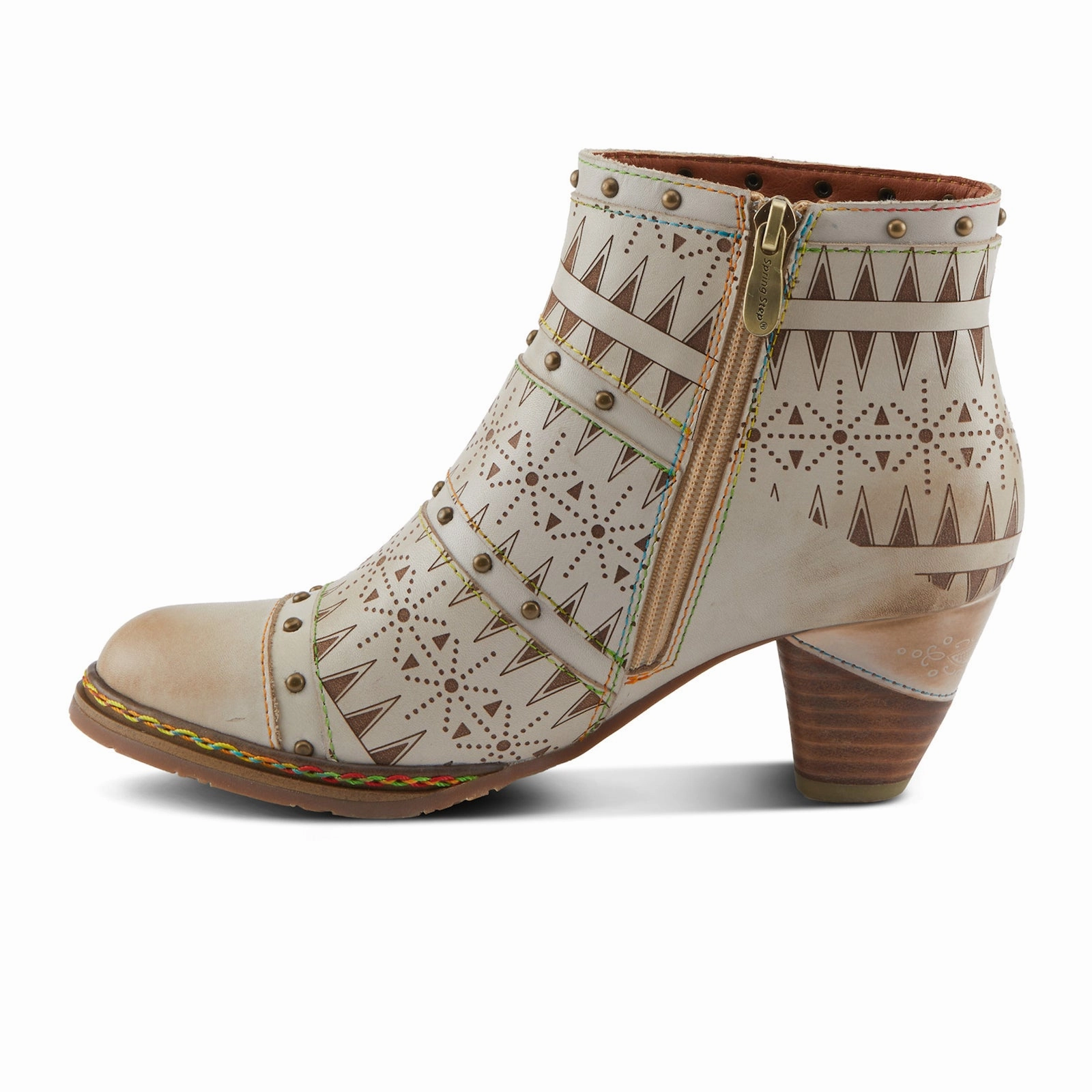 Insulated Comfort Sleek Profile L'Artiste Niobe Heeled Ankle Boot (Women) - Beige Multi