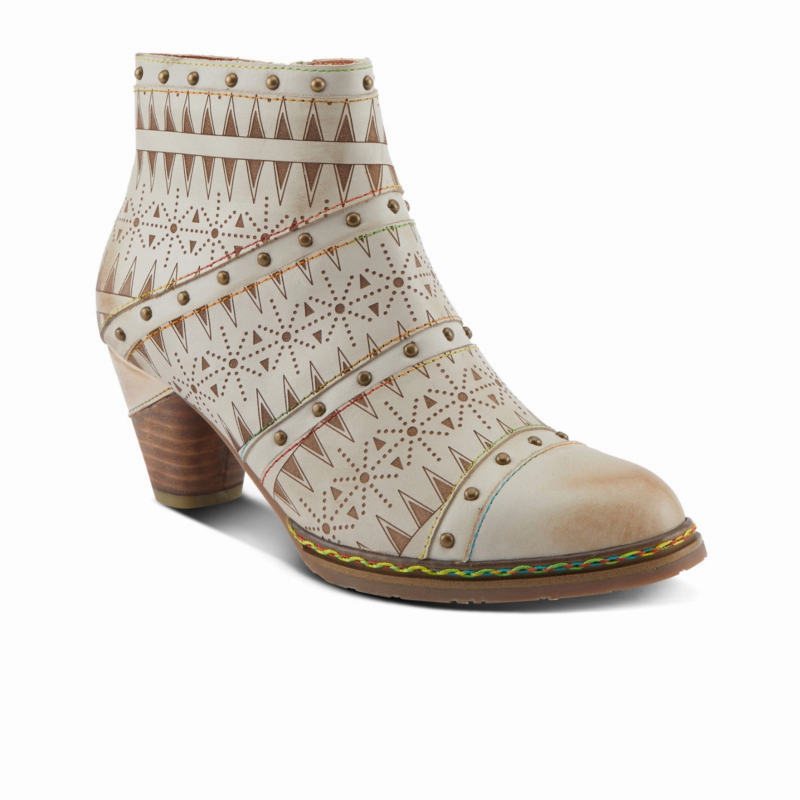 Quality Wear Stable Support Rural Traveler L'Artiste Niobe Heeled Ankle Boot (Women) - Beige Multi