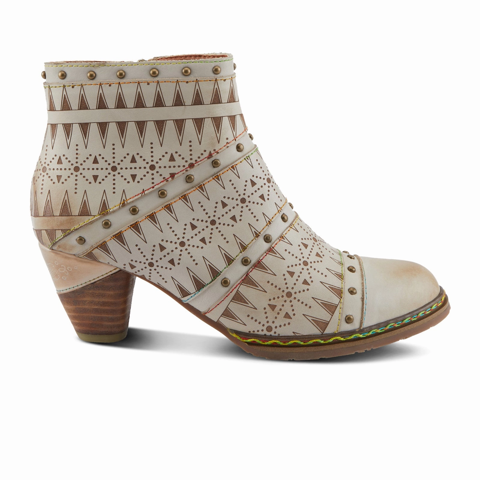 L'Artiste Niobe Heeled Ankle Boot (Women) - Beige Multi Quick Drying River Crossing