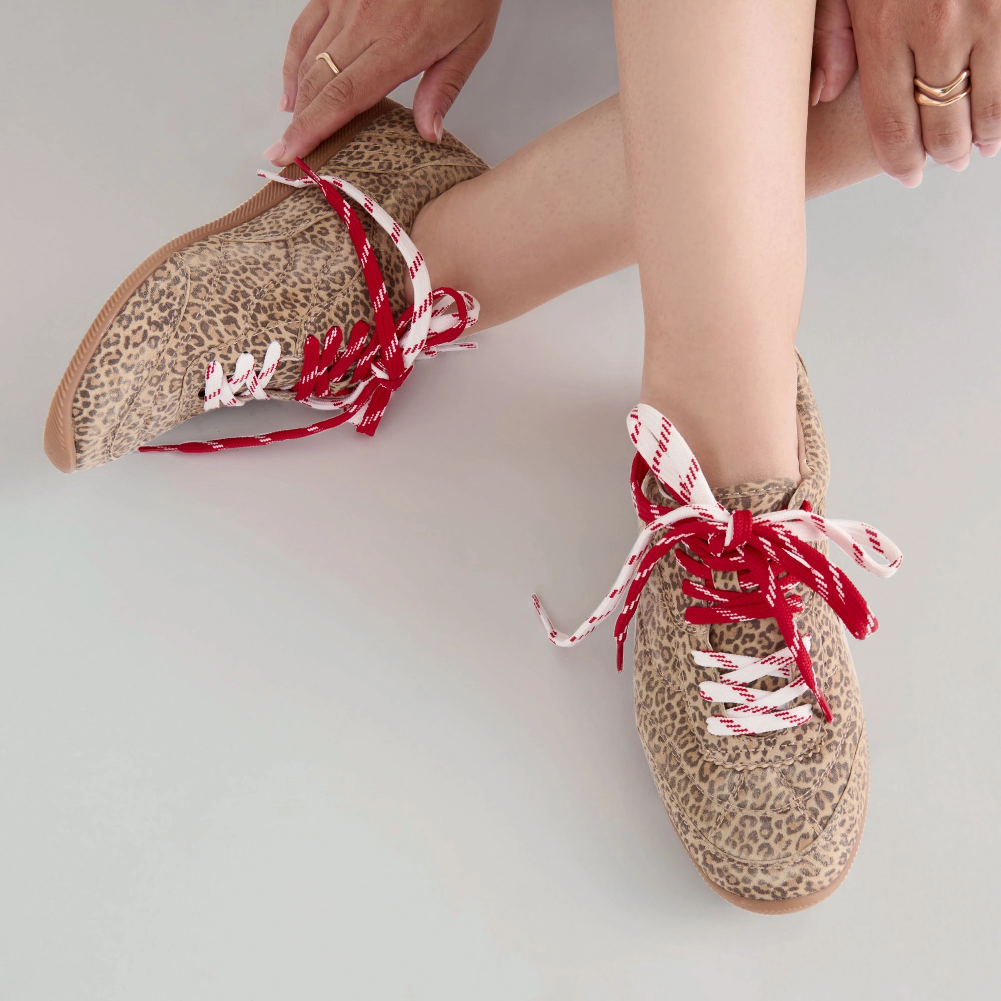 LAINI SNEAKERS TAN LEOPARD PRINTED SUEDE Air Flow