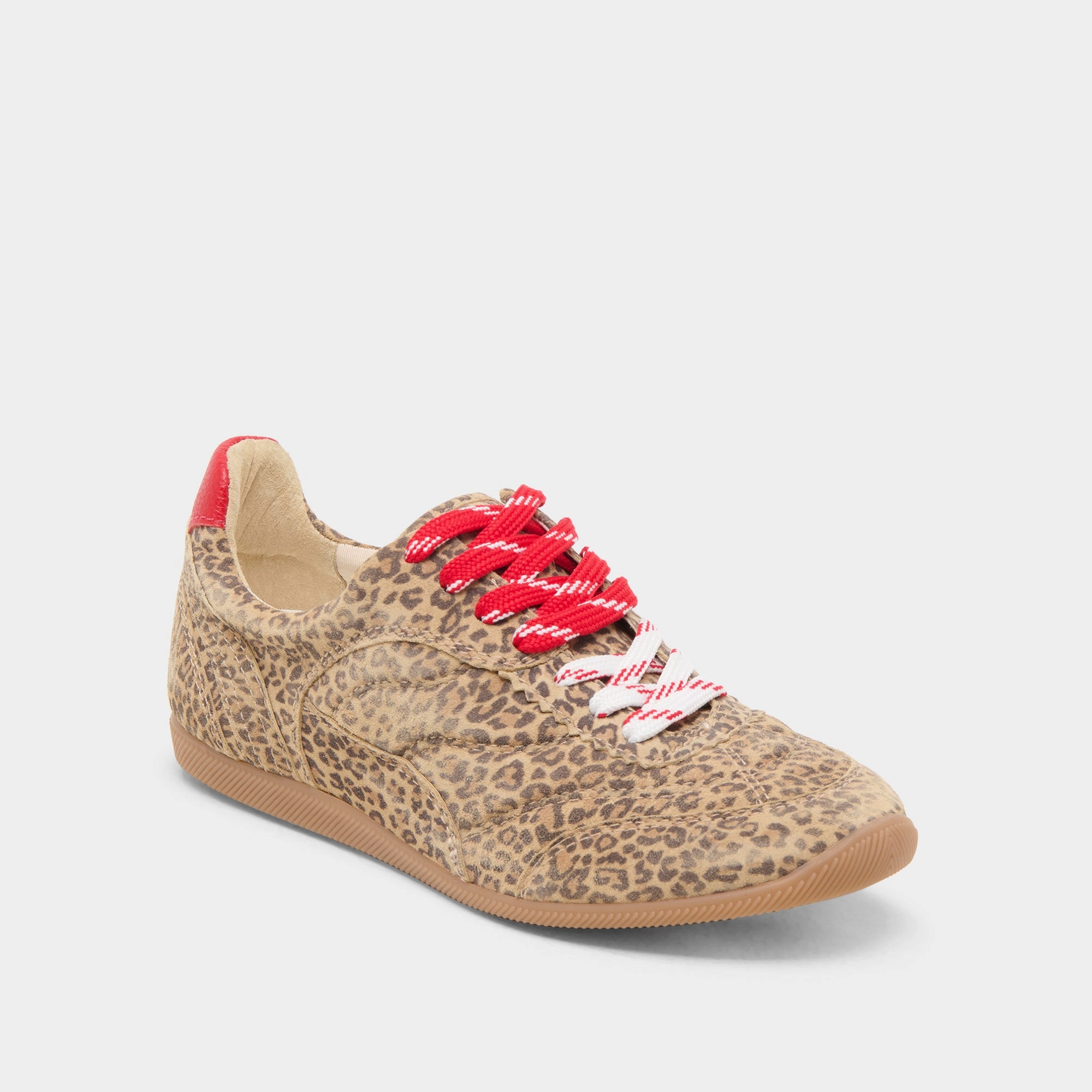 LAINI SNEAKERS TAN LEOPARD PRINTED SUEDE Everyday Footwear Flat Heel