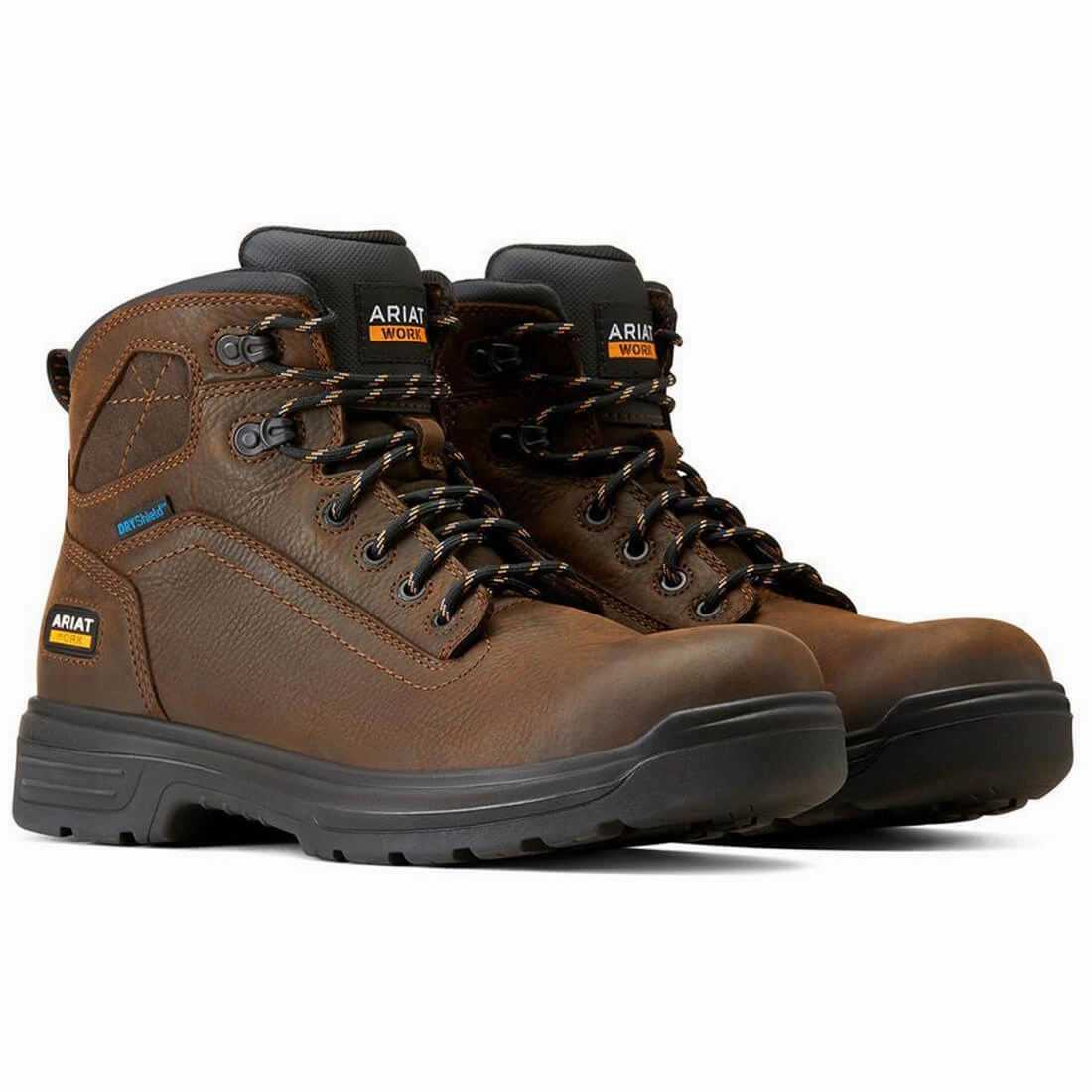 Turbo 6 inch Soft-Toe Waterproof Boot Rich Brown Durable Sole Stacked Heel