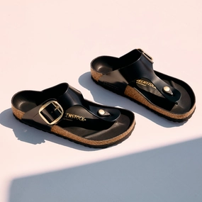 GIZEH BIG BUCKLE - HIGH SHINE - LEATHER diabetic-friendly Dynamic chic