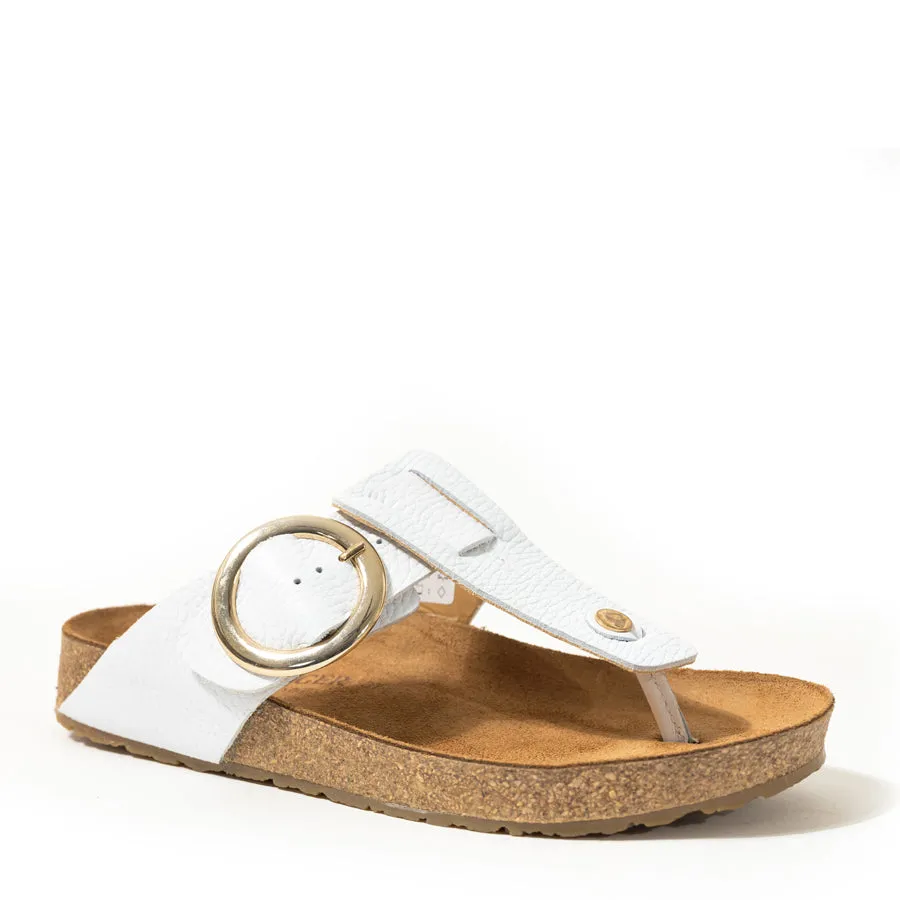 ROUND CORRINA - WHITE - LEATHER funky