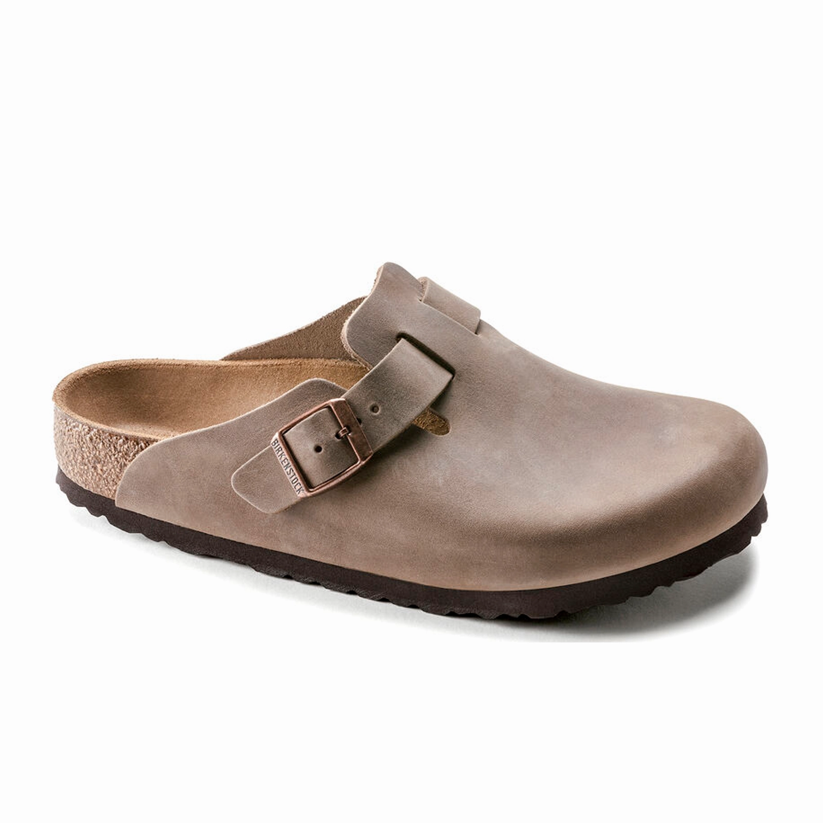Ribbon Tie Memory foam insole Birkenstock Boston Clog (Unisex) - Tobacco Oiled Leather