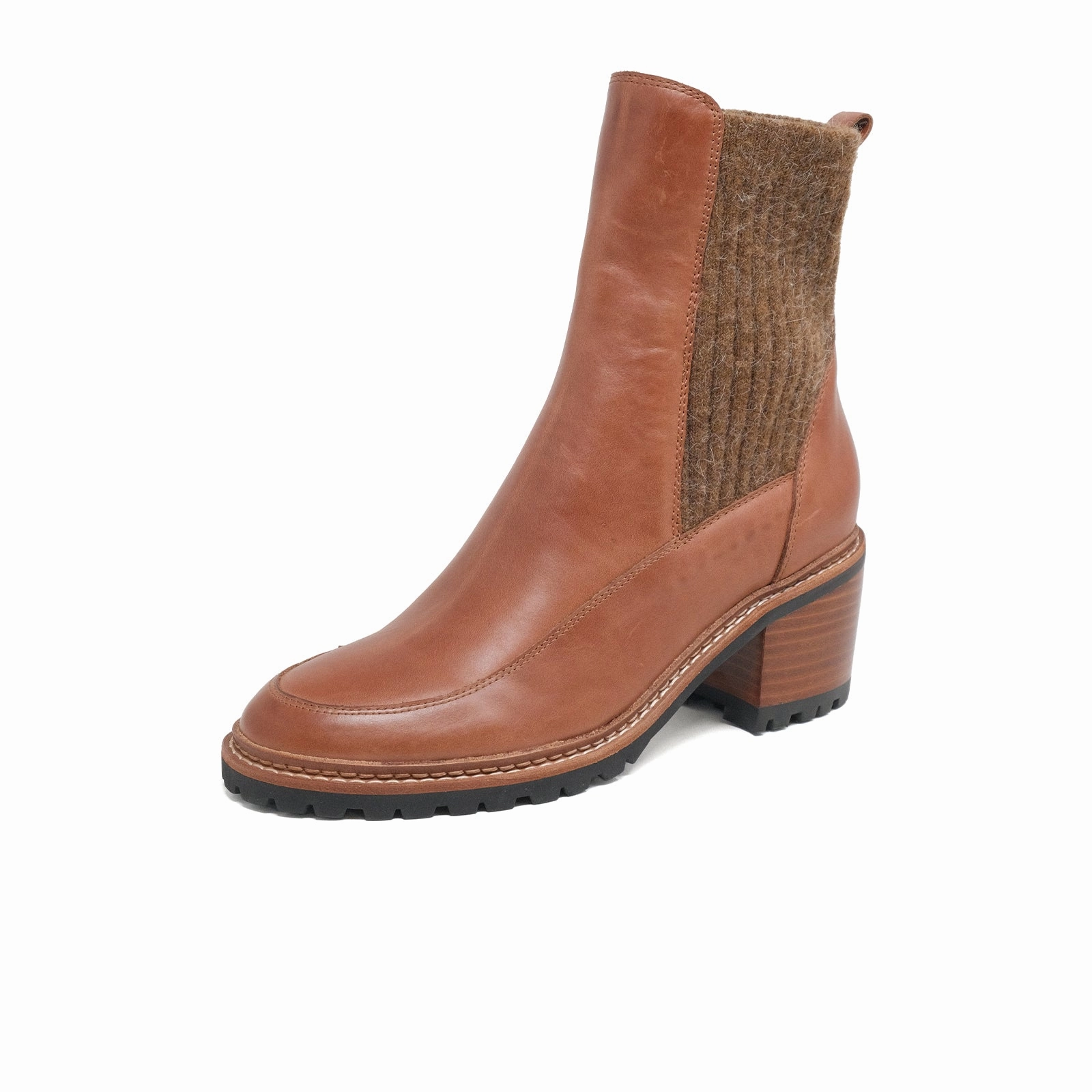 Django & Juliette Barret Heeled Mid Boot (Women) - Chestnut/Brown Leather Holiday Feel