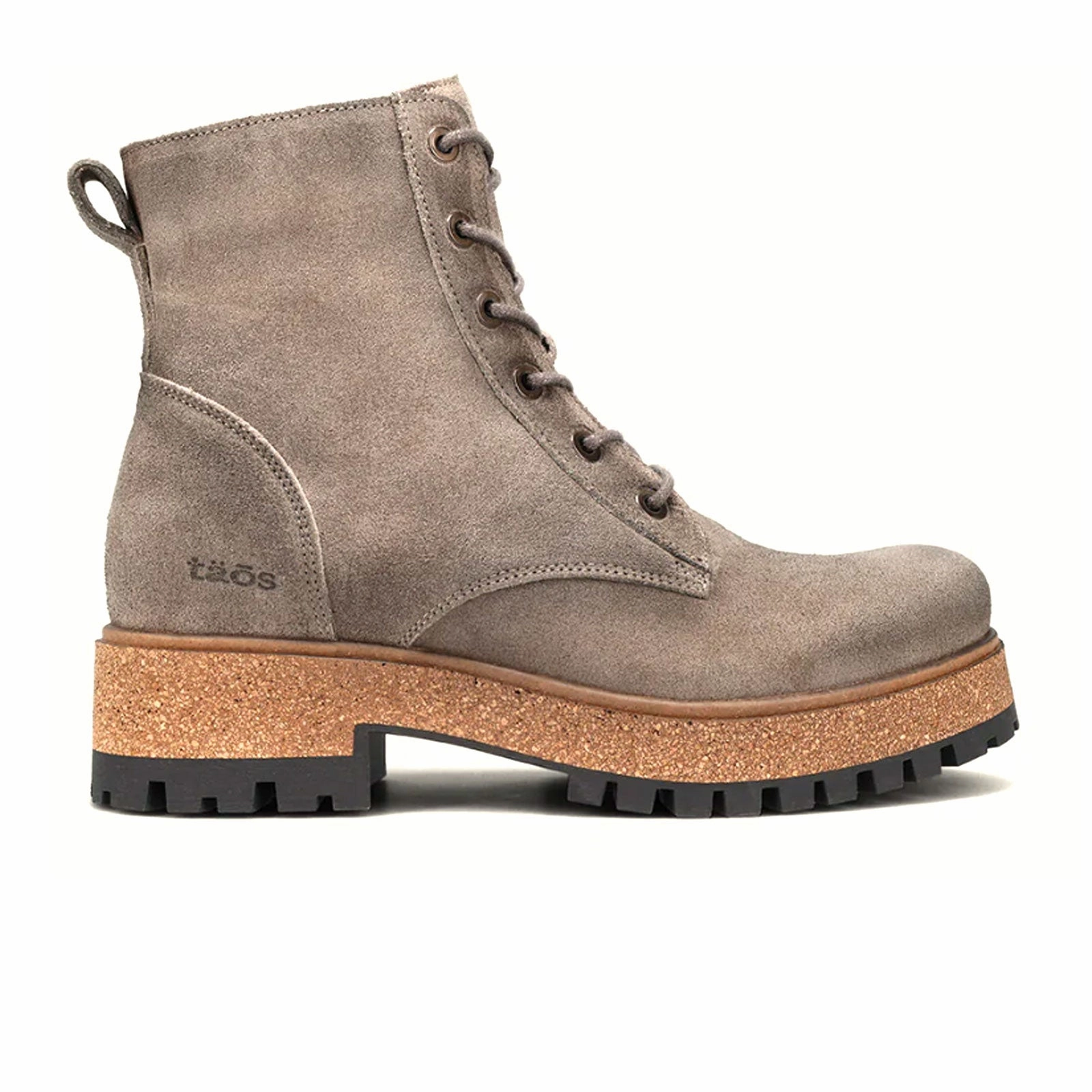 Smooth Form Heavy-Duty Build Taos Main Street Lace Up Mid Boot (Women) - Smoke Rugged Leather