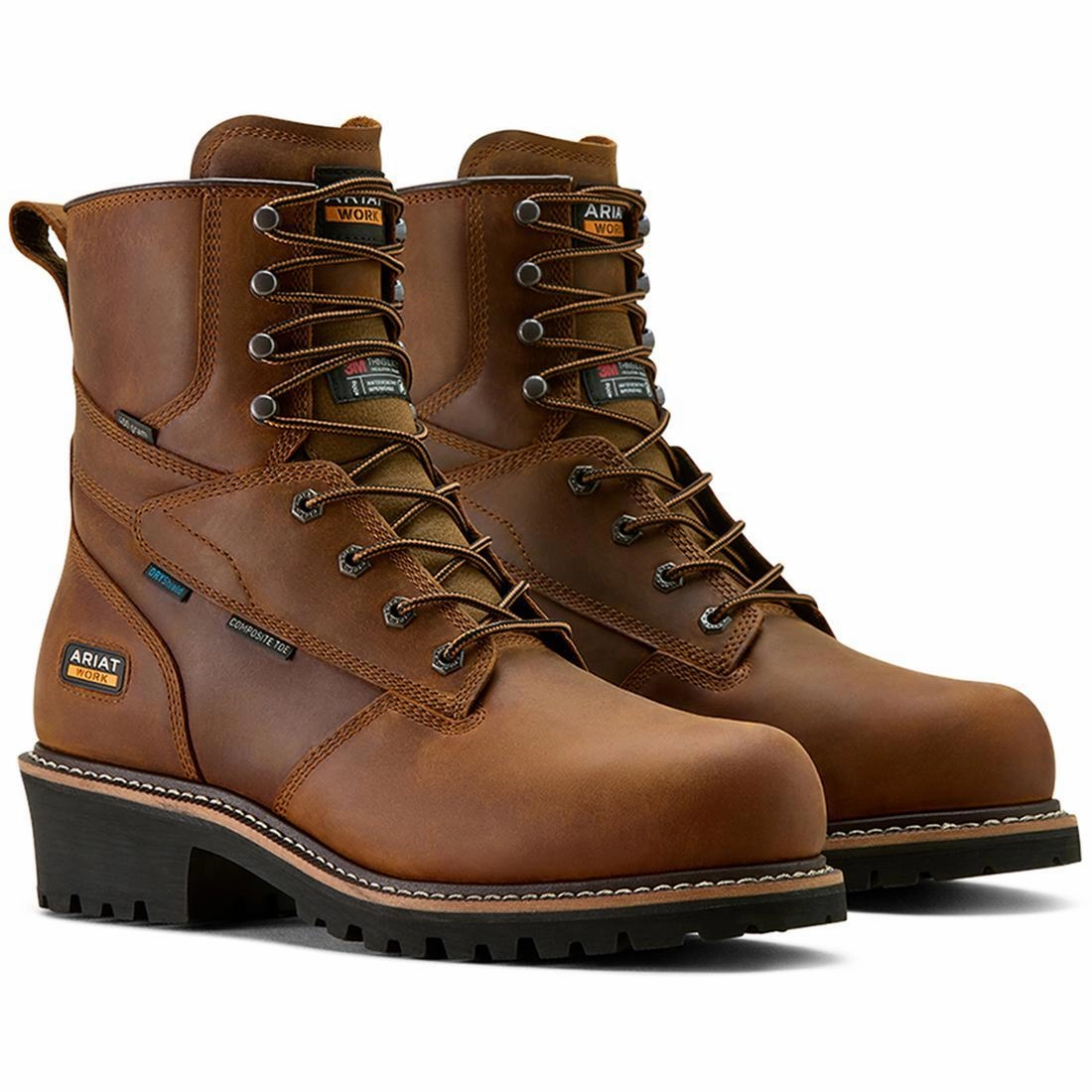 Soft Touch Limited Logger Shock Shield Composite-Toe Waterproof Insulated Work Boot Copper Brown