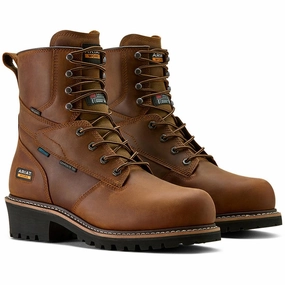 Soft Touch Limited Logger Shock Shield Composite-Toe Waterproof Insulated Work Boot Copper Brown