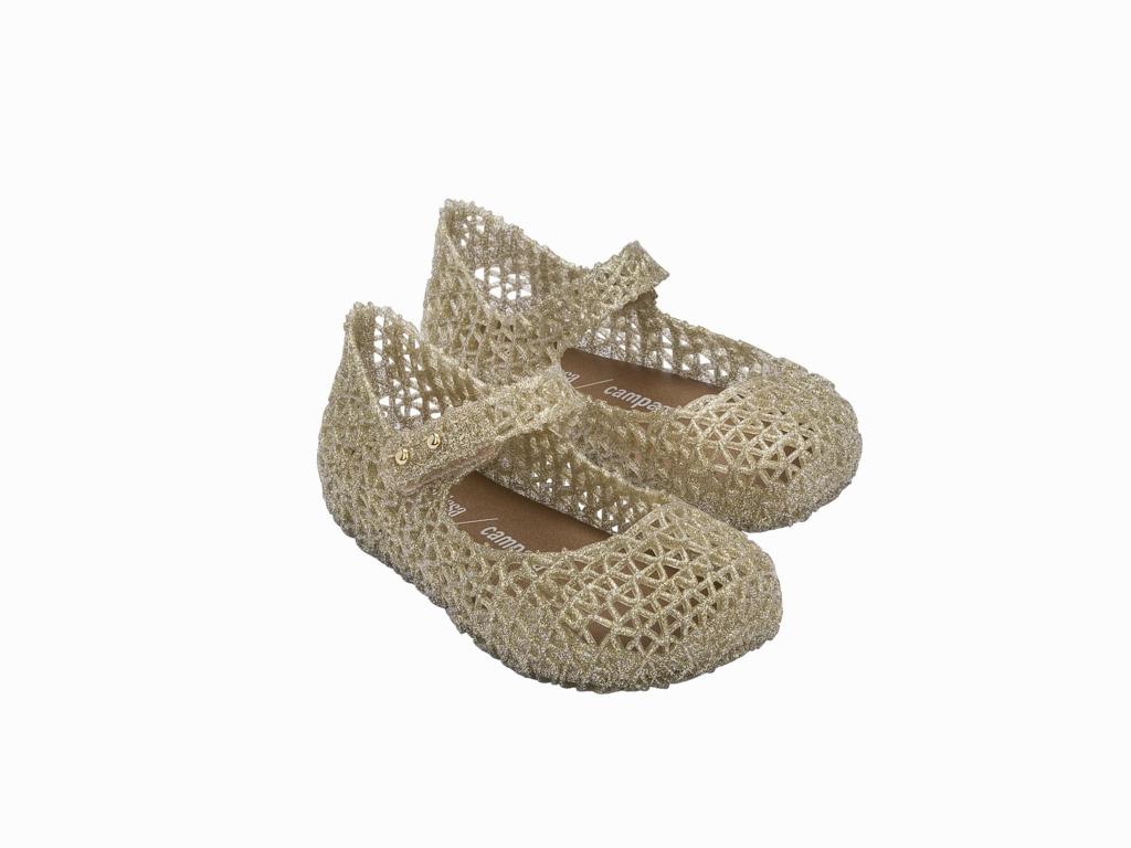 Mini Campana Papel - Gold Glitter Seamless Interior Construction