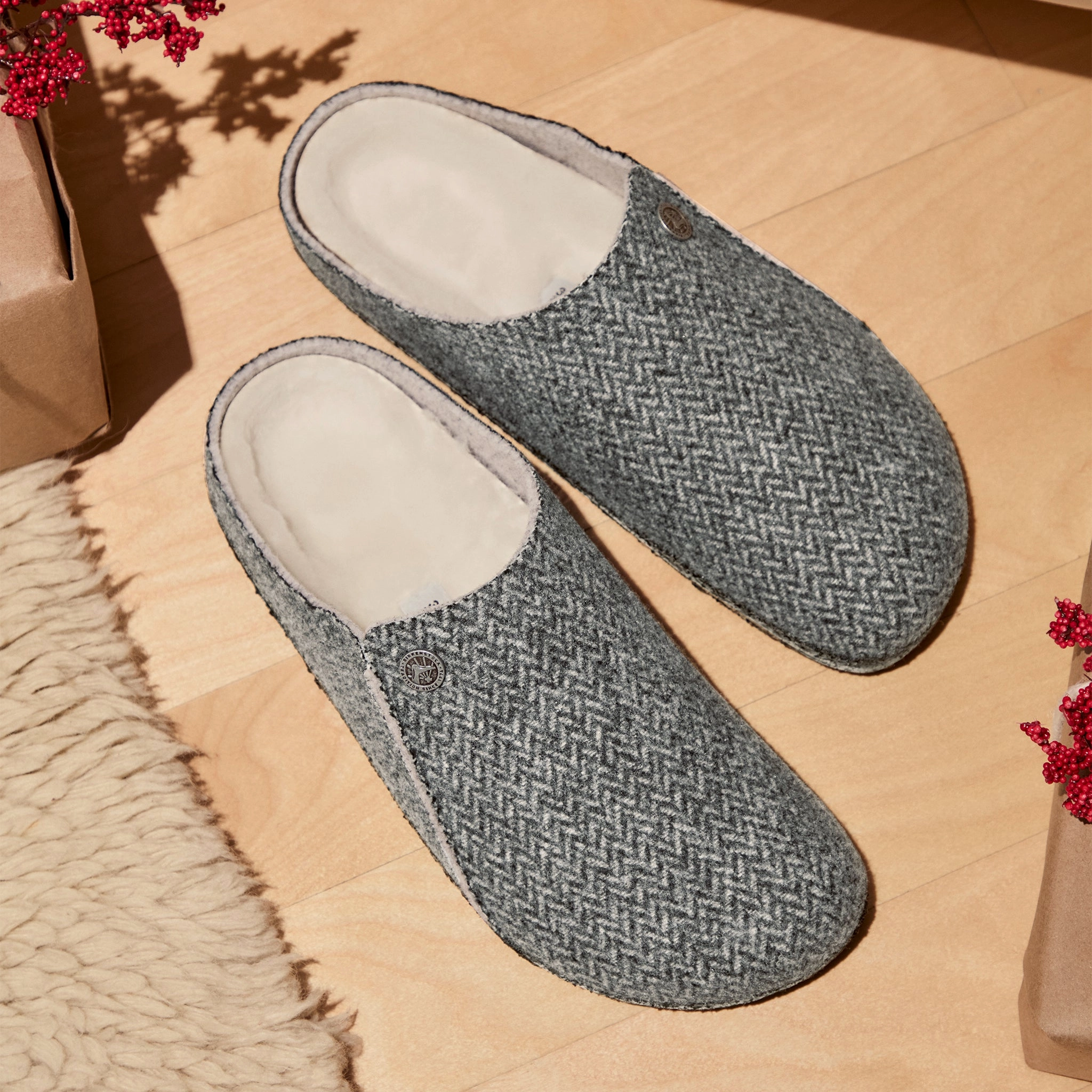 ZERMATT - GRAY - WOOL Summer Ready Slides