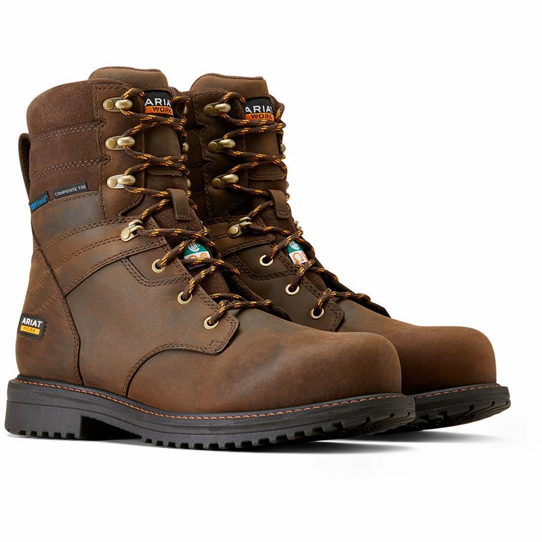 RigTEK 8 inch Composite-Toe CSA Waterproof Work Boot Oily Distressed Brown Compression Midsole