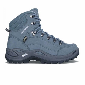 Lowa Renegade GTX Mid HIking Boot (Women) - Grey/Blue Leather Upper Supportive