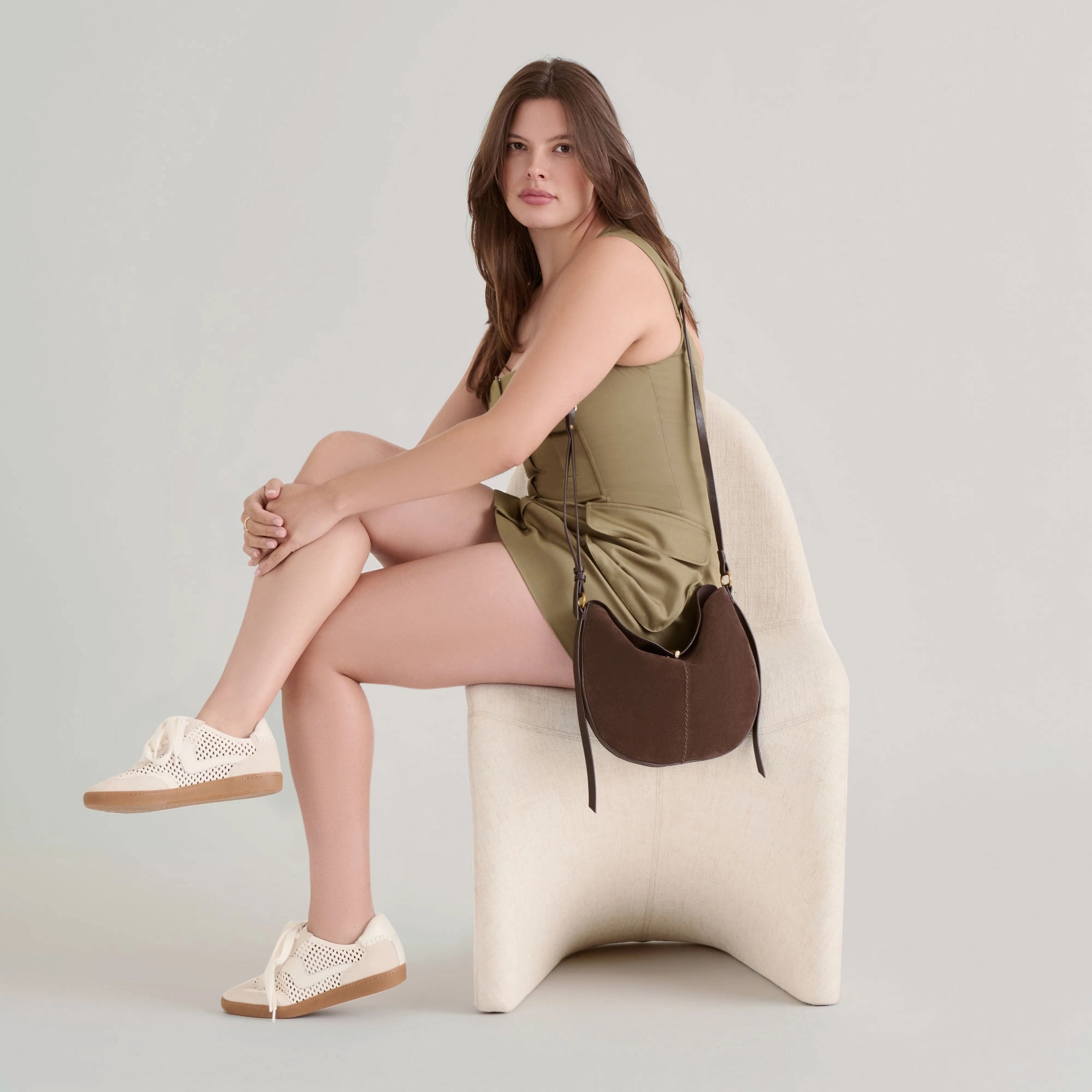 NOTICE SNEAKERS IVORY PERFORATED NUBUCK Sunny Comfort Easy Clean