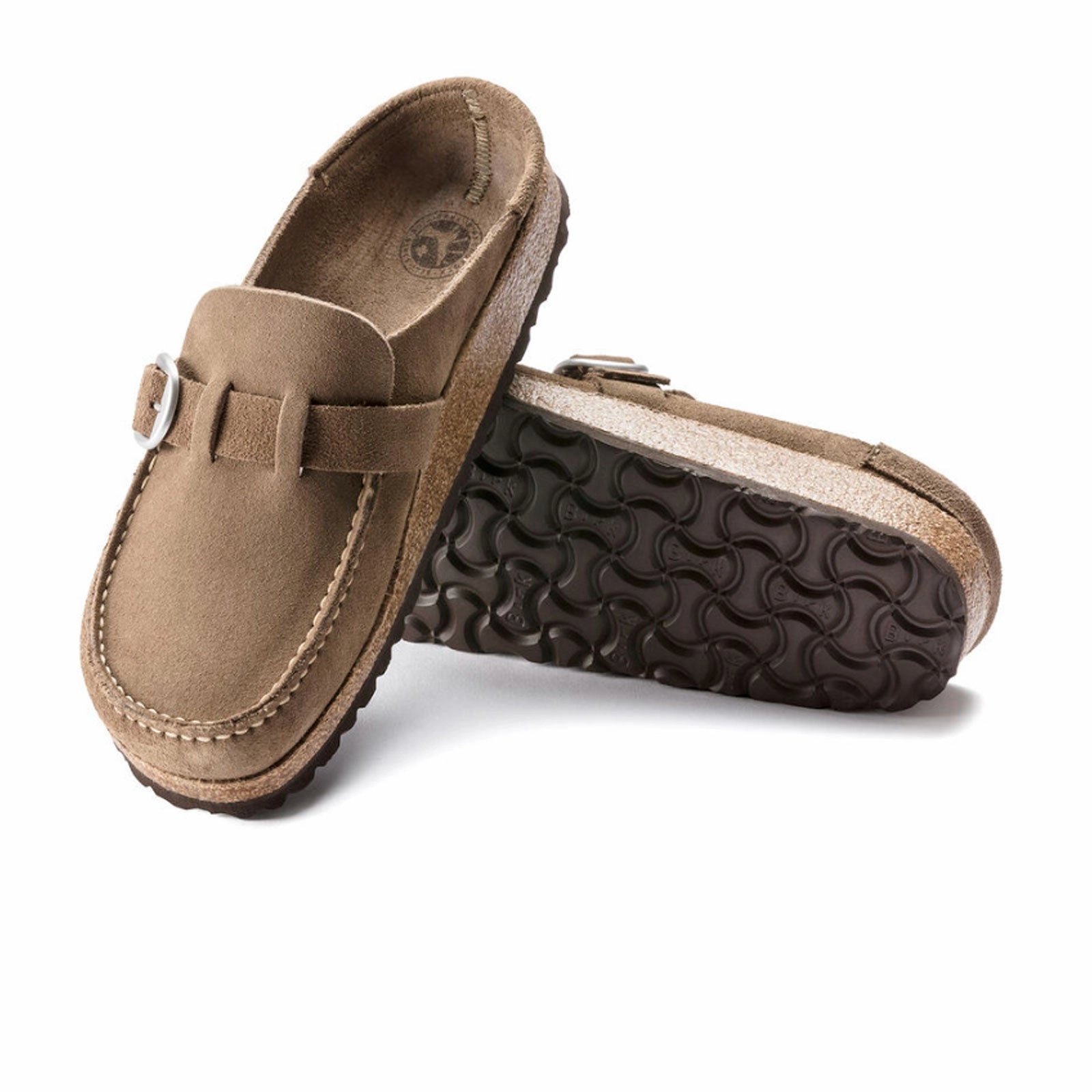 Birkenstock Buckley Clog (Women) - Gray Taupe Suede Trendy Shoes Single Strap