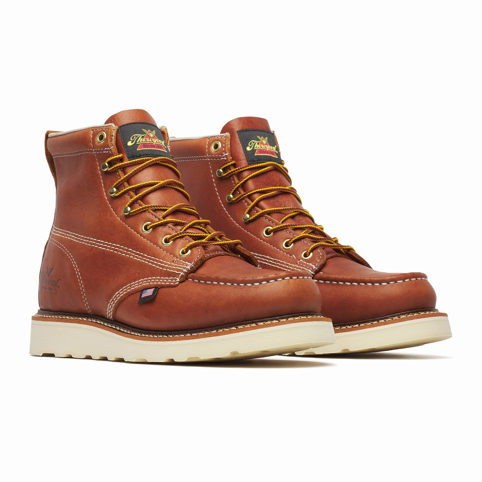 Travel Easy Flexible Thorogood American Heritage 6" Moc Toe Soft Toe Work Boot (Men) - Tobacco