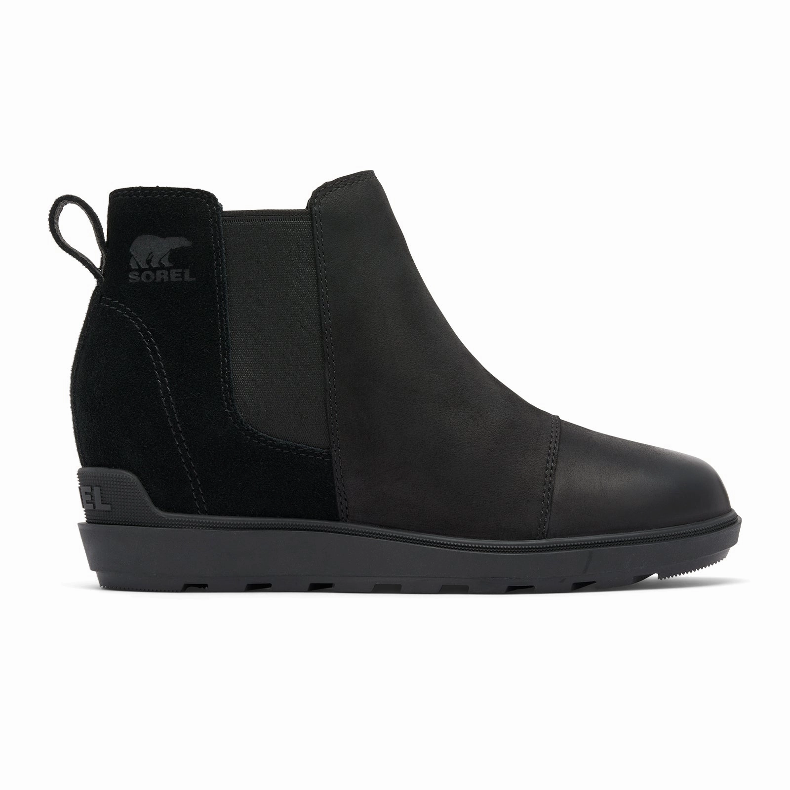 Sorel Evie II Chelsea Boot (Women) - Black/Sea Salt Reflective Safety Accents
