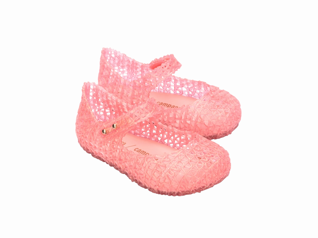 Mini Campana Papel - Pearly Pink Glitter side - zip