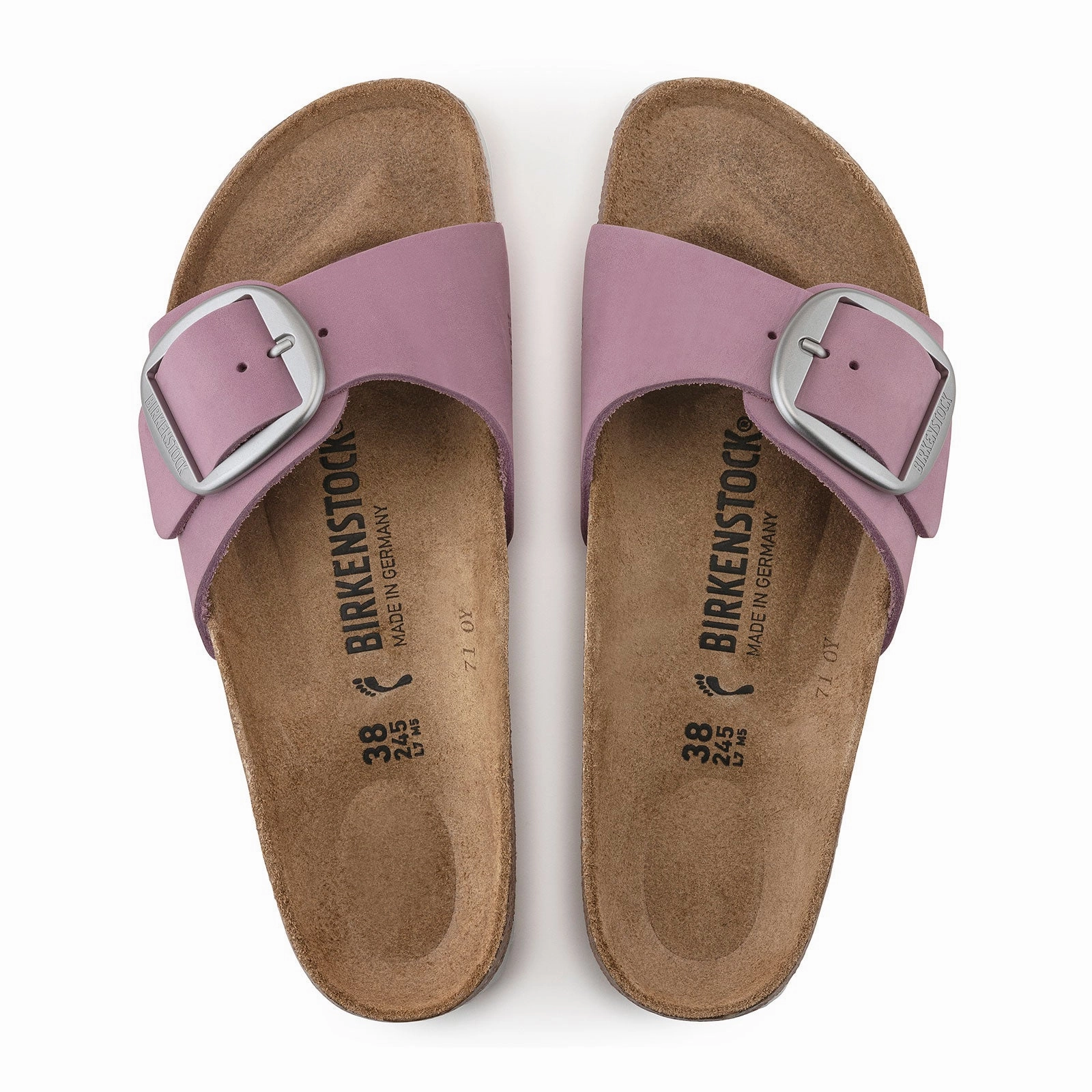 Instant Comfort Sidewalk Ready Birkenstock Madrid Big Buckle Narrow Slide Sandal (Women) - Orchid Nubuck