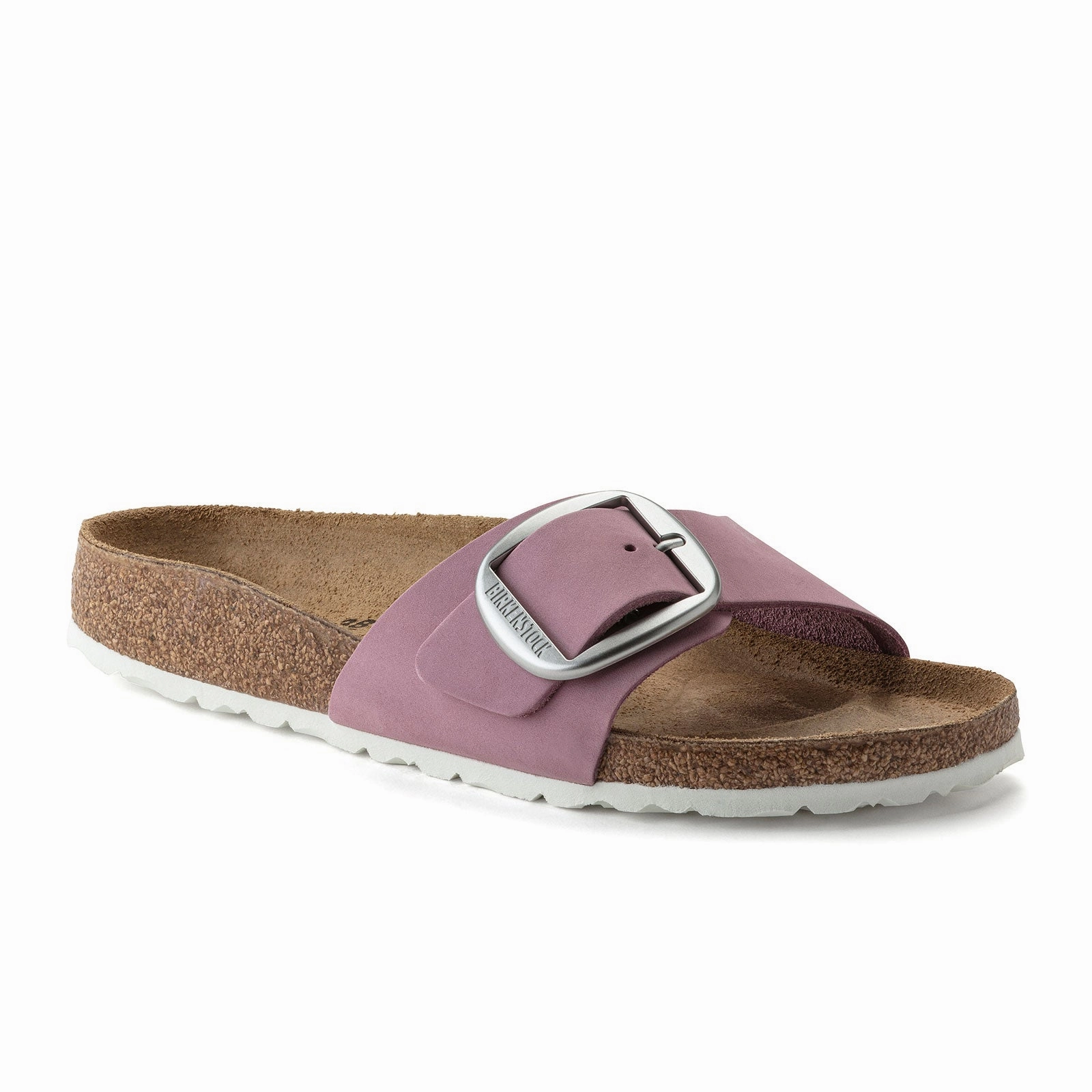 Birkenstock Madrid Big Buckle Narrow Slide Sandal (Women) - Orchid Nubuck Chill Essential