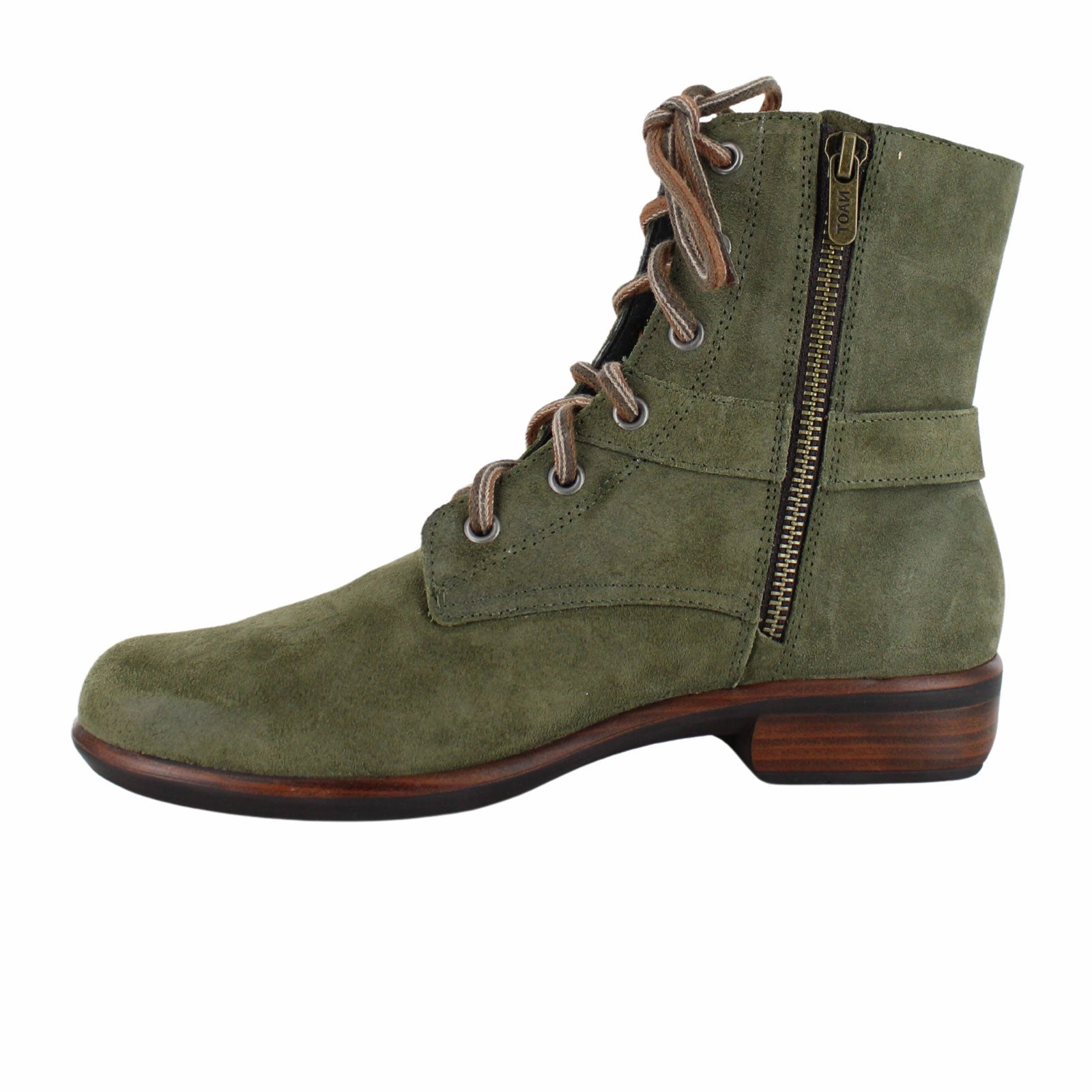 Naot Alize Ankle Boot (Women) - Oily Olive Suede Rough texture
