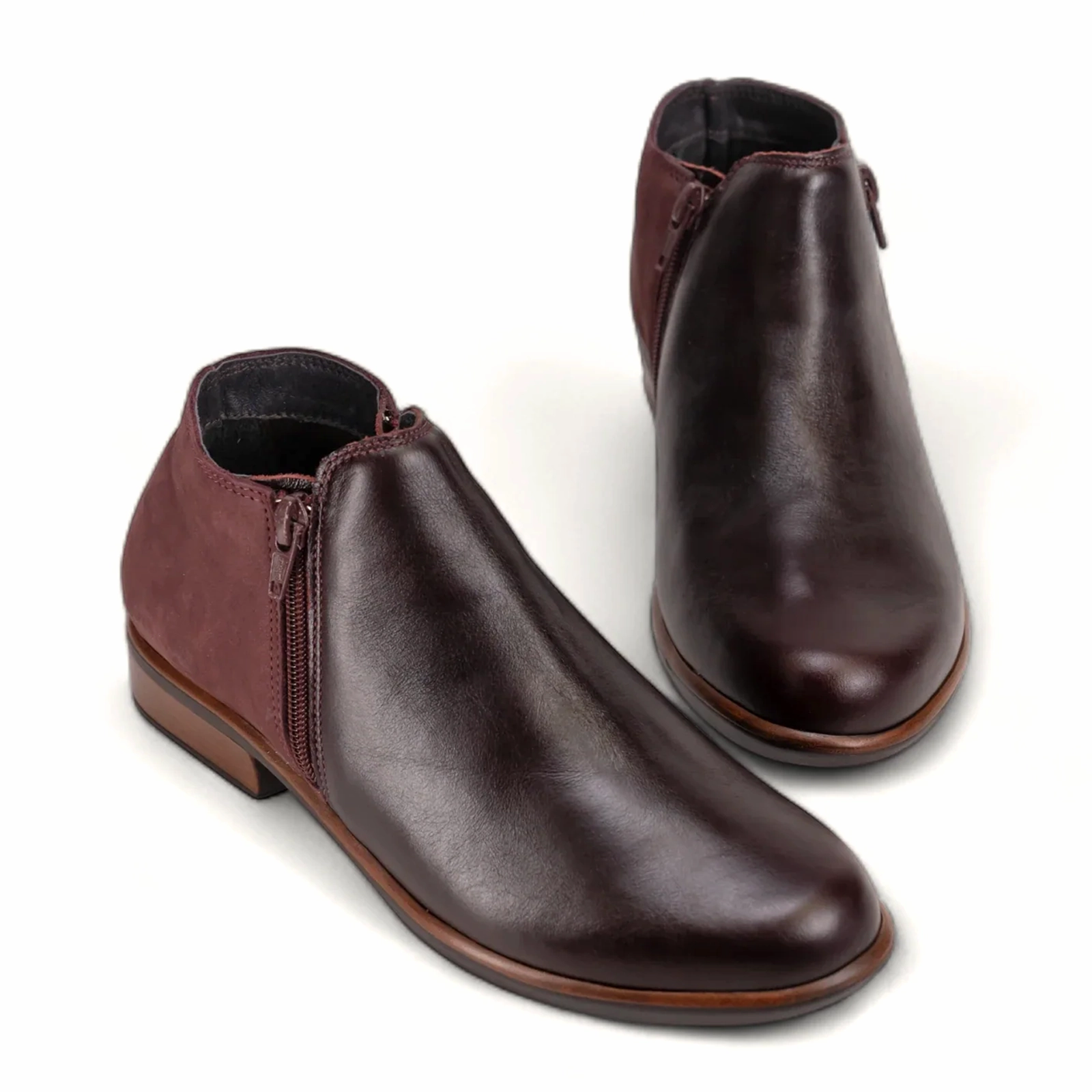 Naot Helm Ankle Boot (Women) - Bordeaux/Violet Seamless Style