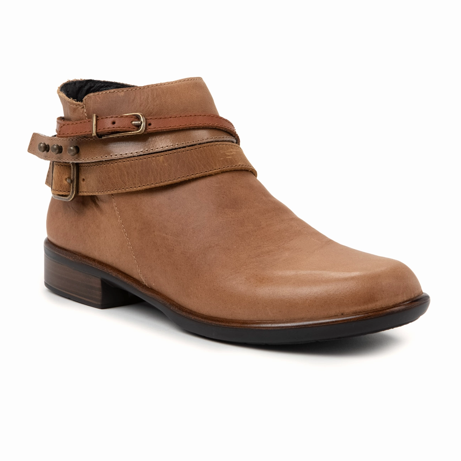 Naot Sumatra Ankle Boot (Women) - Latte Brown Leather/Acorn Straps Windproof Design Feather Light Rough Terrain