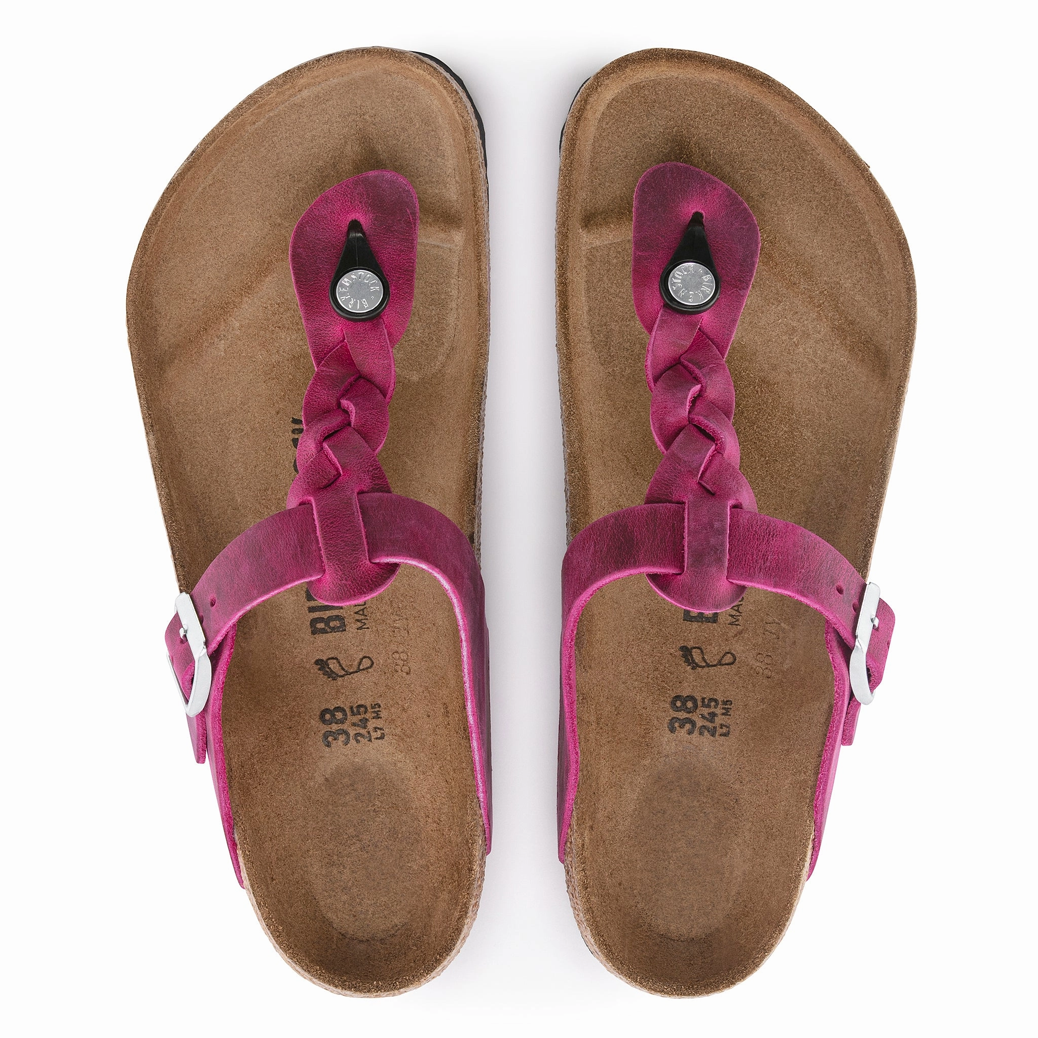 shock - absorption - level Elegant flair GIZEH BRAID - FUCHSIA - OIL LEATHER