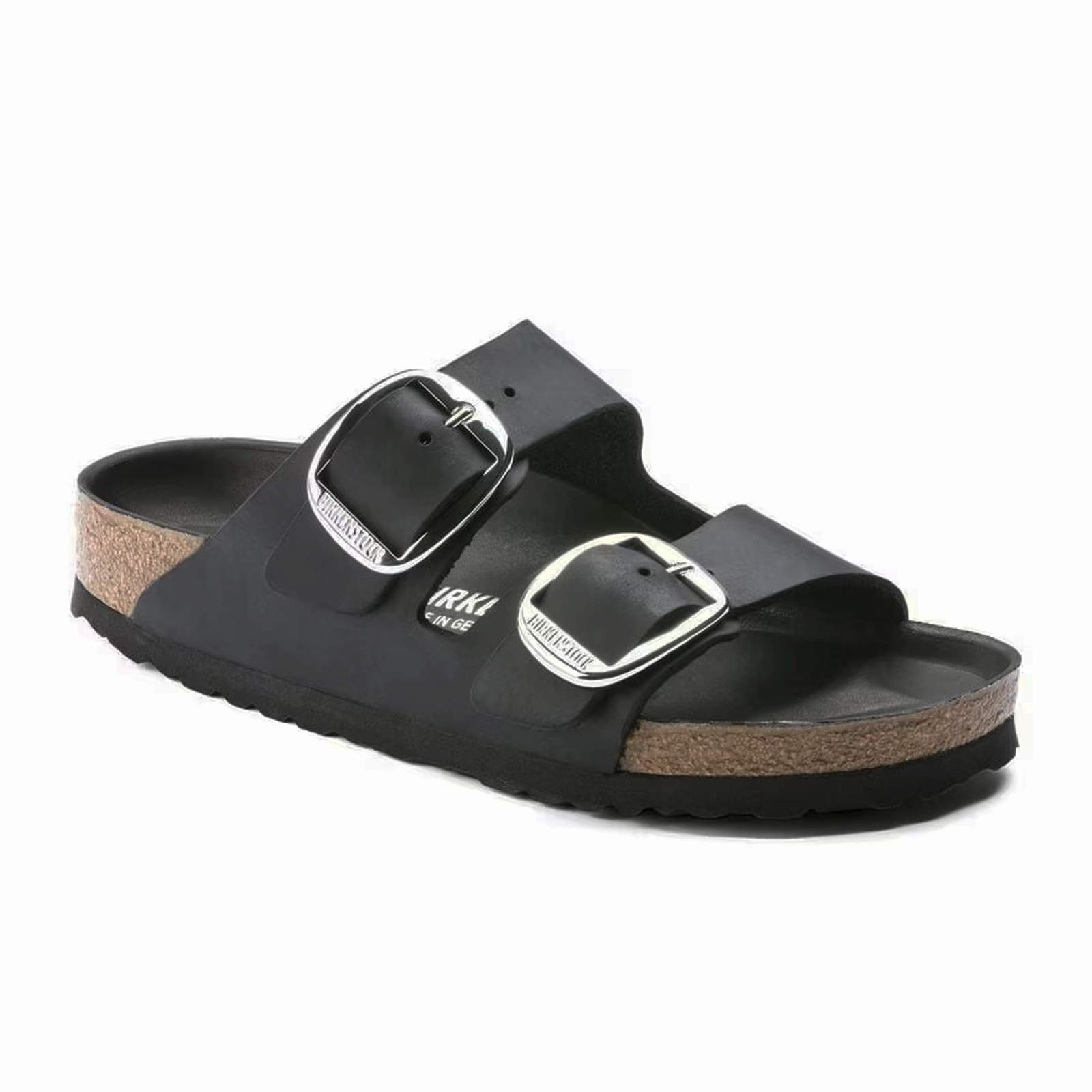 Birkenstock Arizona Big Buckle Slide Sandal (Women) - Black Oiled Leather Thong Style