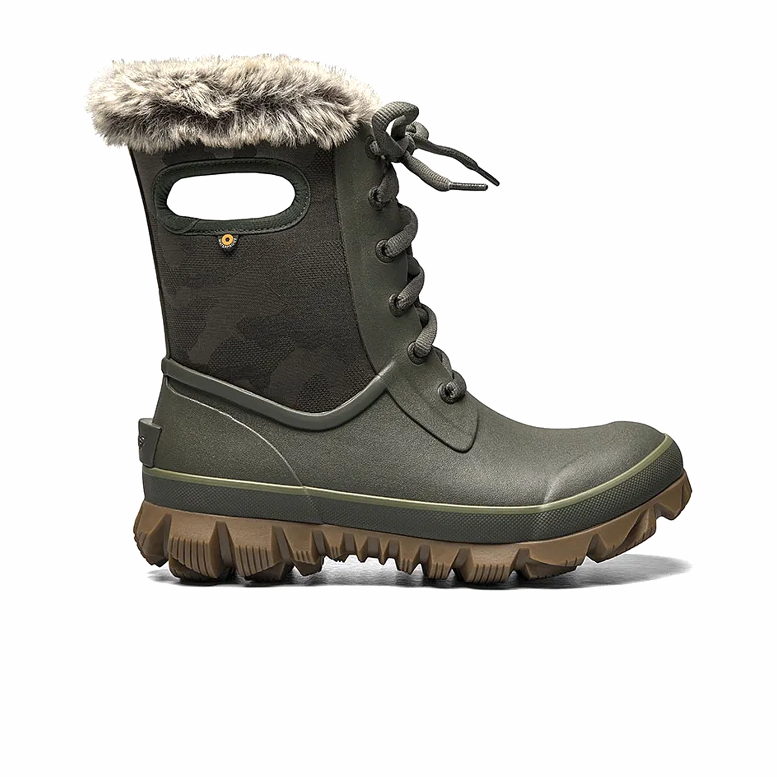 Bogs Arcata Tonal Camo Waterproof Winter Boot (Women) - Dark Green Compression Molding