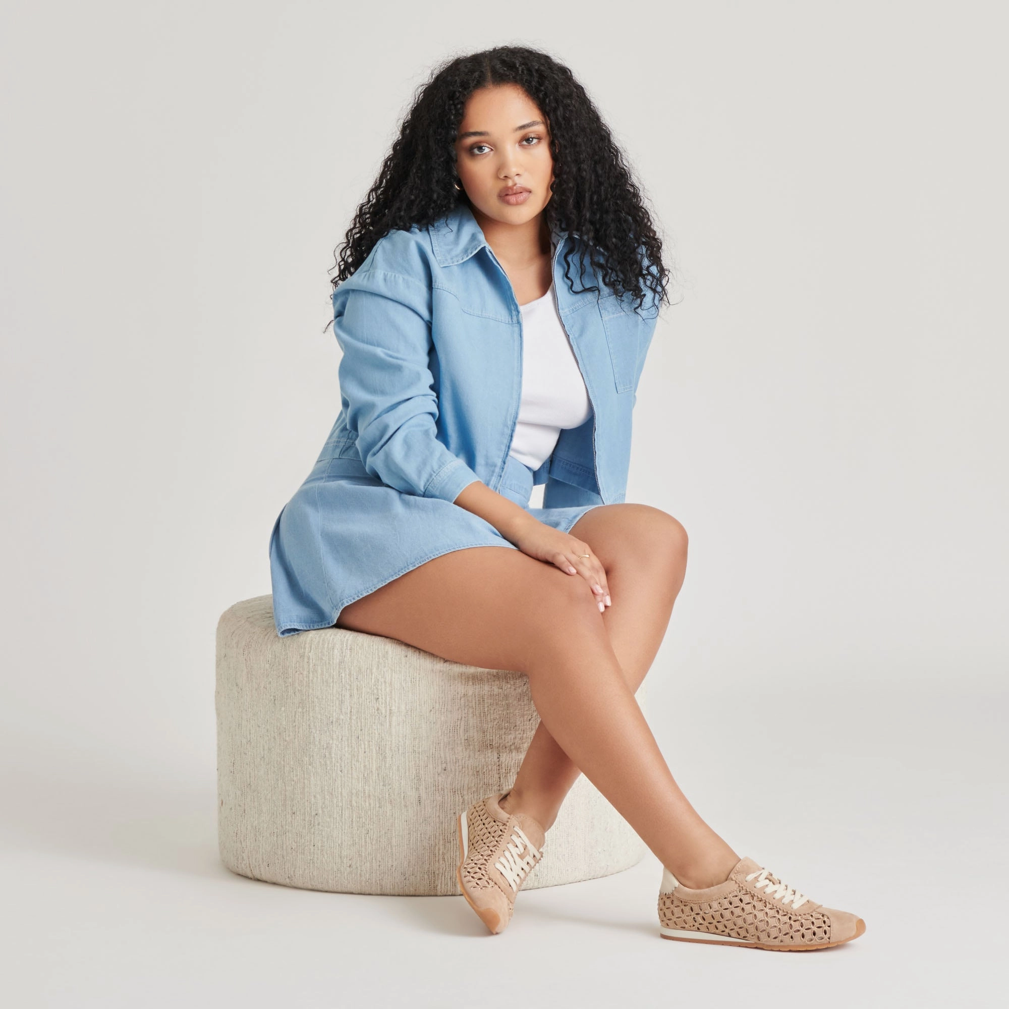 DANIE EYELET PERF SNEAKERS CAMEL SUEDE Flexible Outdoor Shoes Coastal Trip