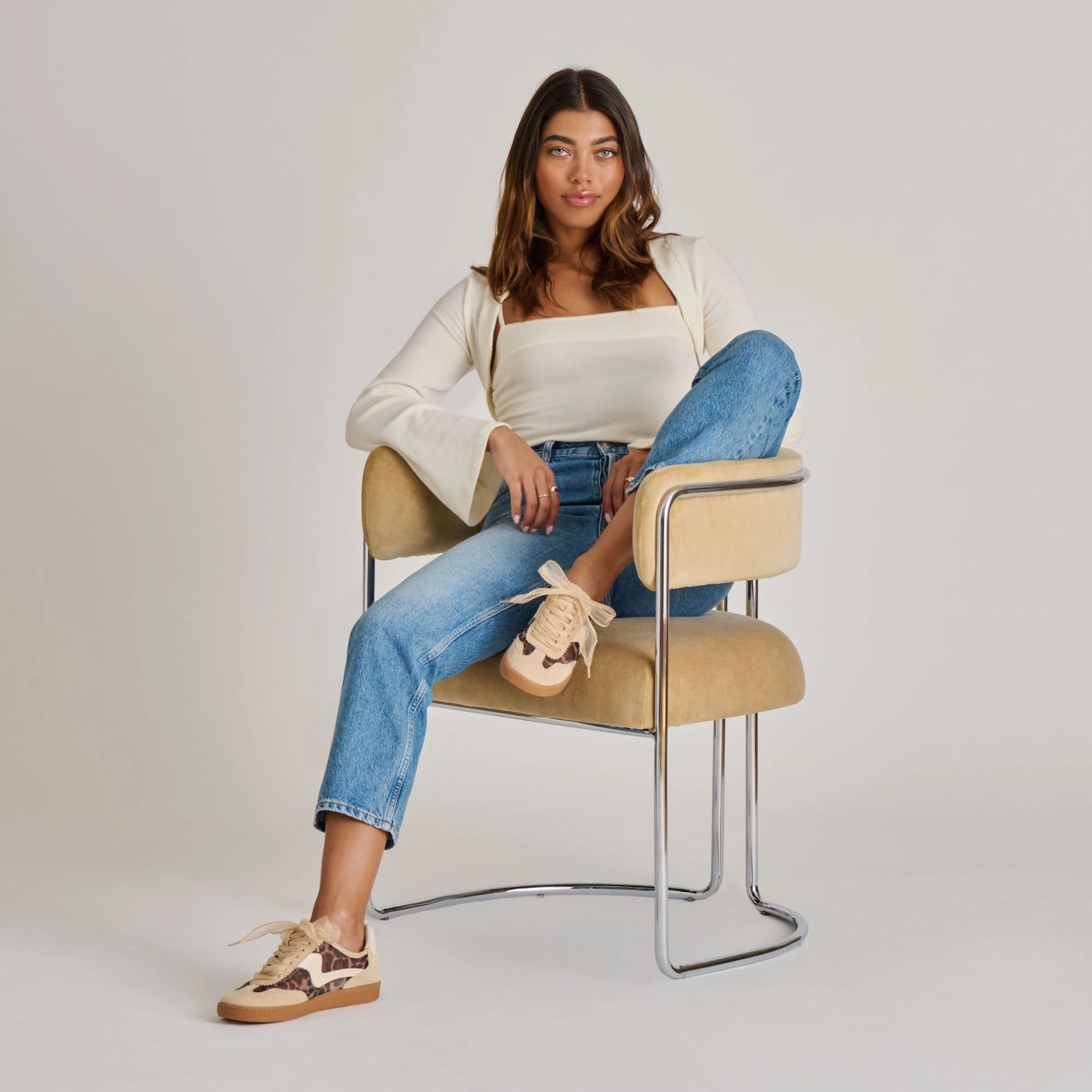 NOTICE MESH SNEAKERS LT LEOPARD MESH Cushioned Ankle Collar