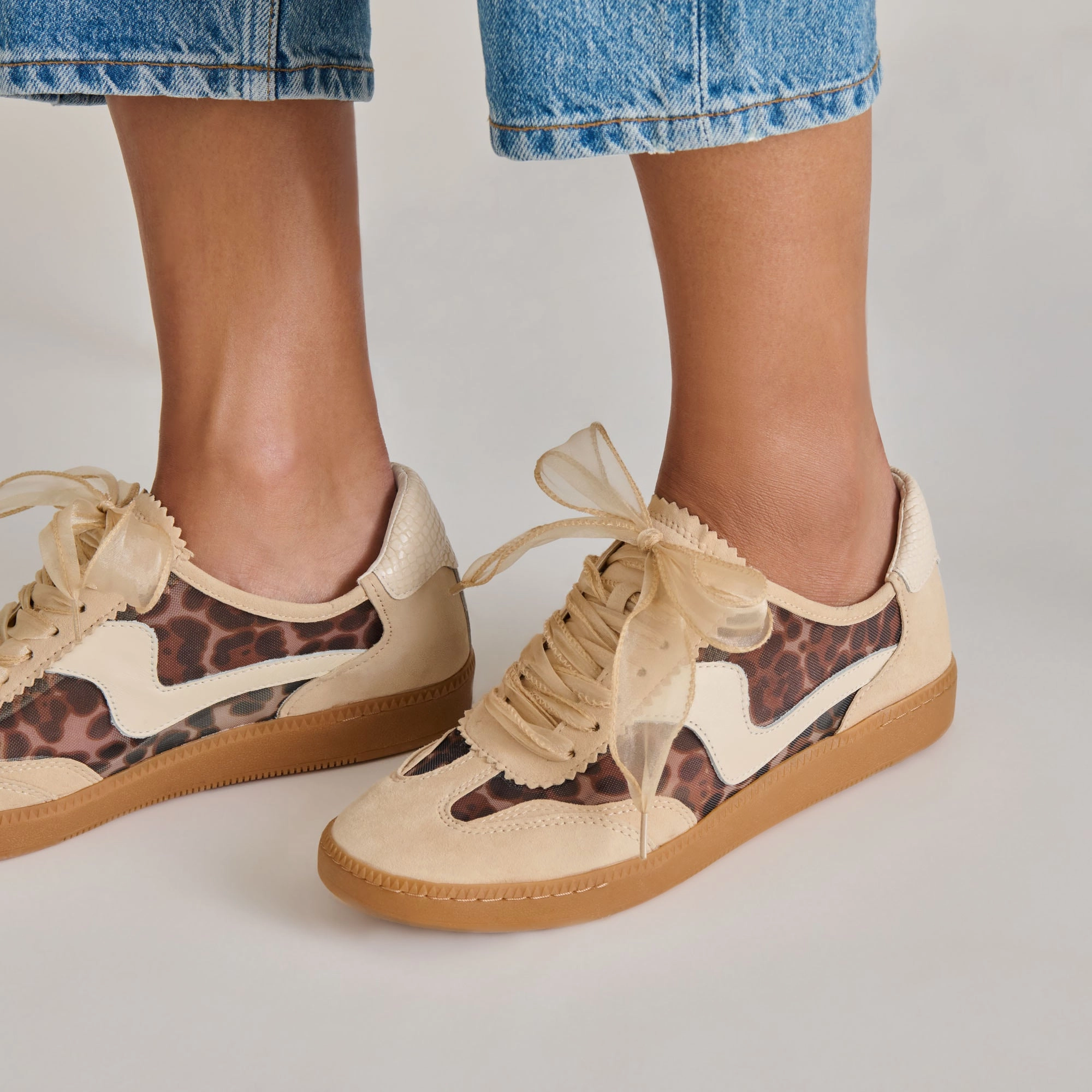 Outfit Friendly rubber NOTICE MESH SNEAKERS LT LEOPARD MESH