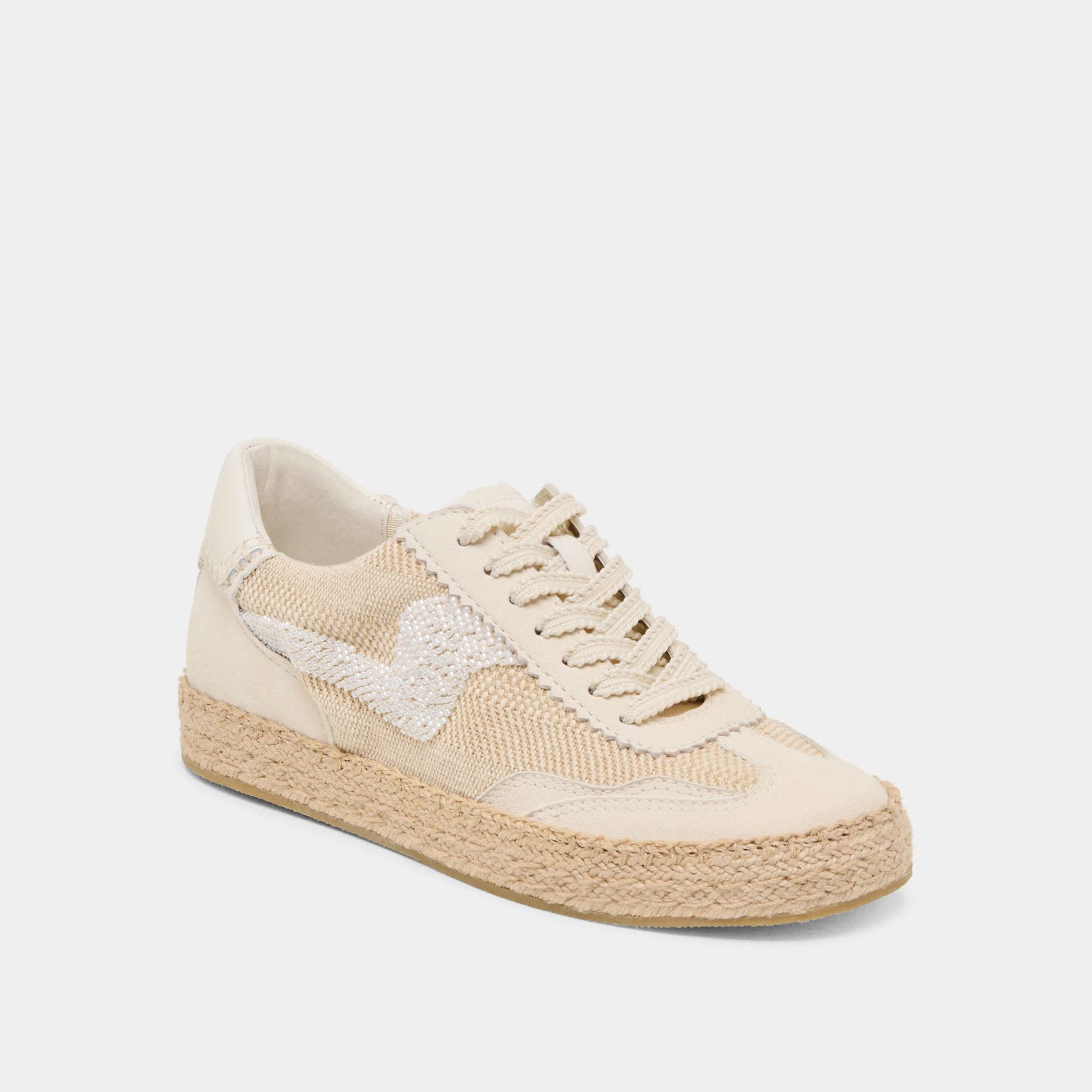 Match Easy Closed Toe NOTICE ESPADRILLE BEAD SNEAKERS NATURAL MULTI BURLAP