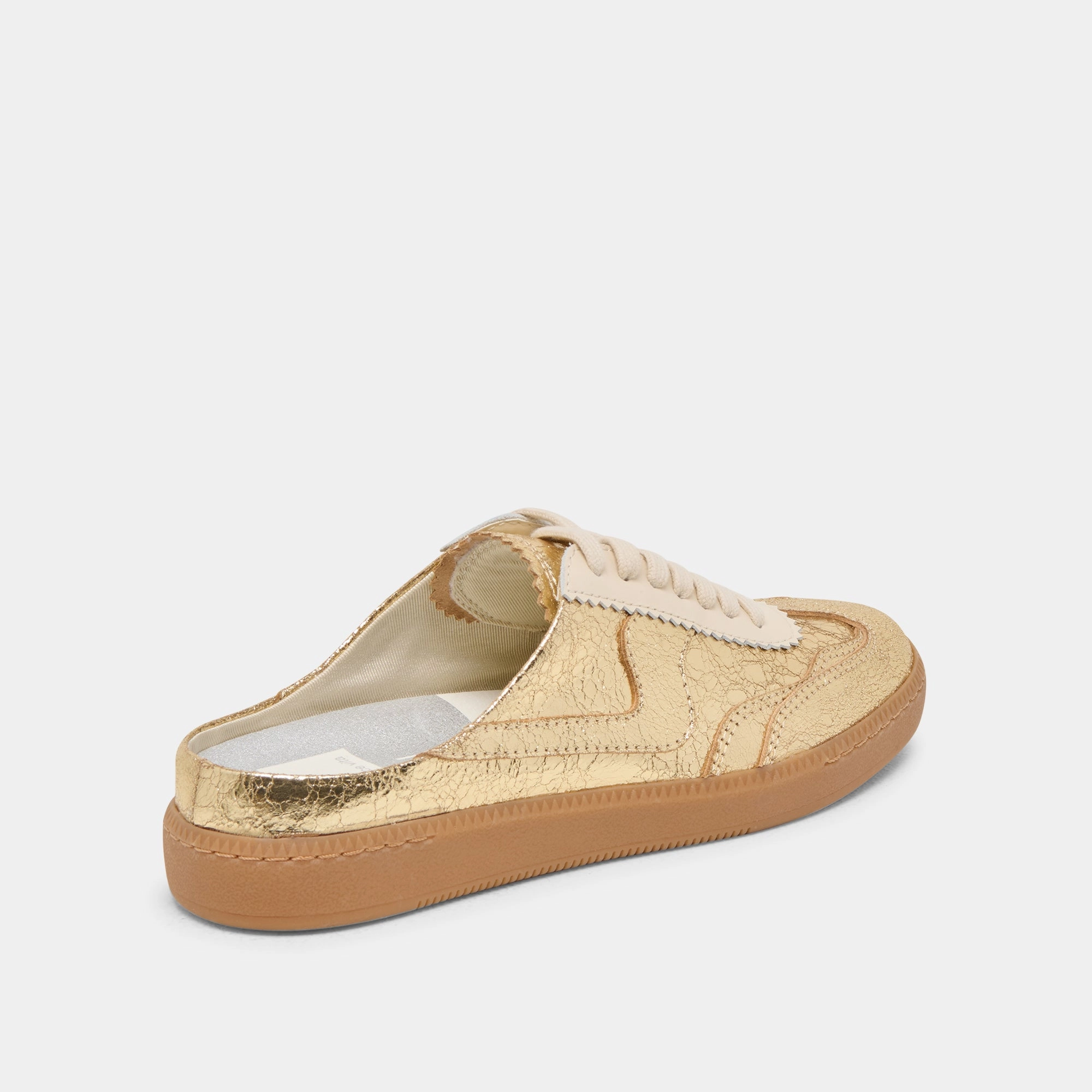 Stabilizing Arch NOTICE SLIDE SNEAKERS GOLD DISTRESSED LEATHER