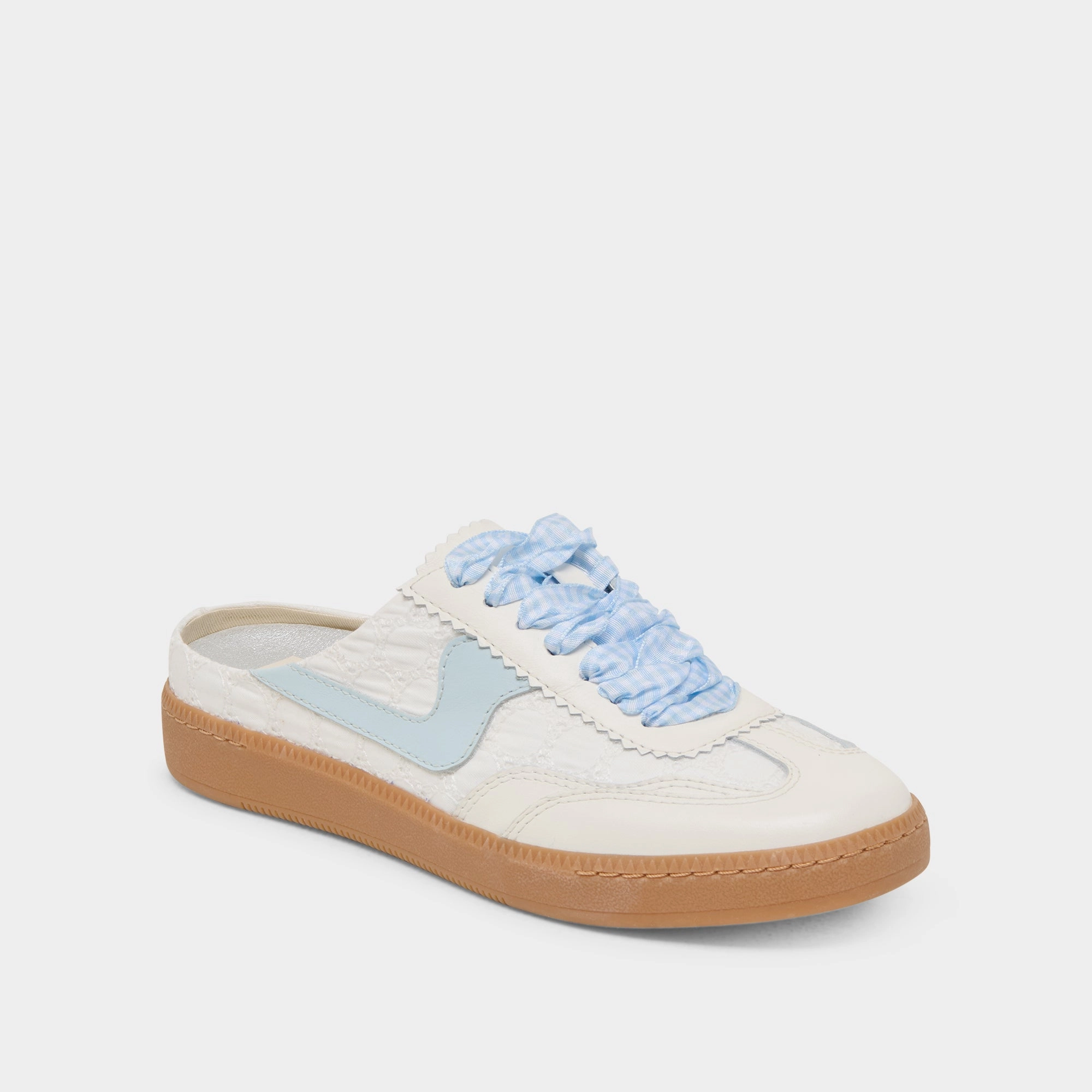 NOTICE SLIDE SNEAKERS WHITE BLUE EYELET Ankle Soft Natural Step