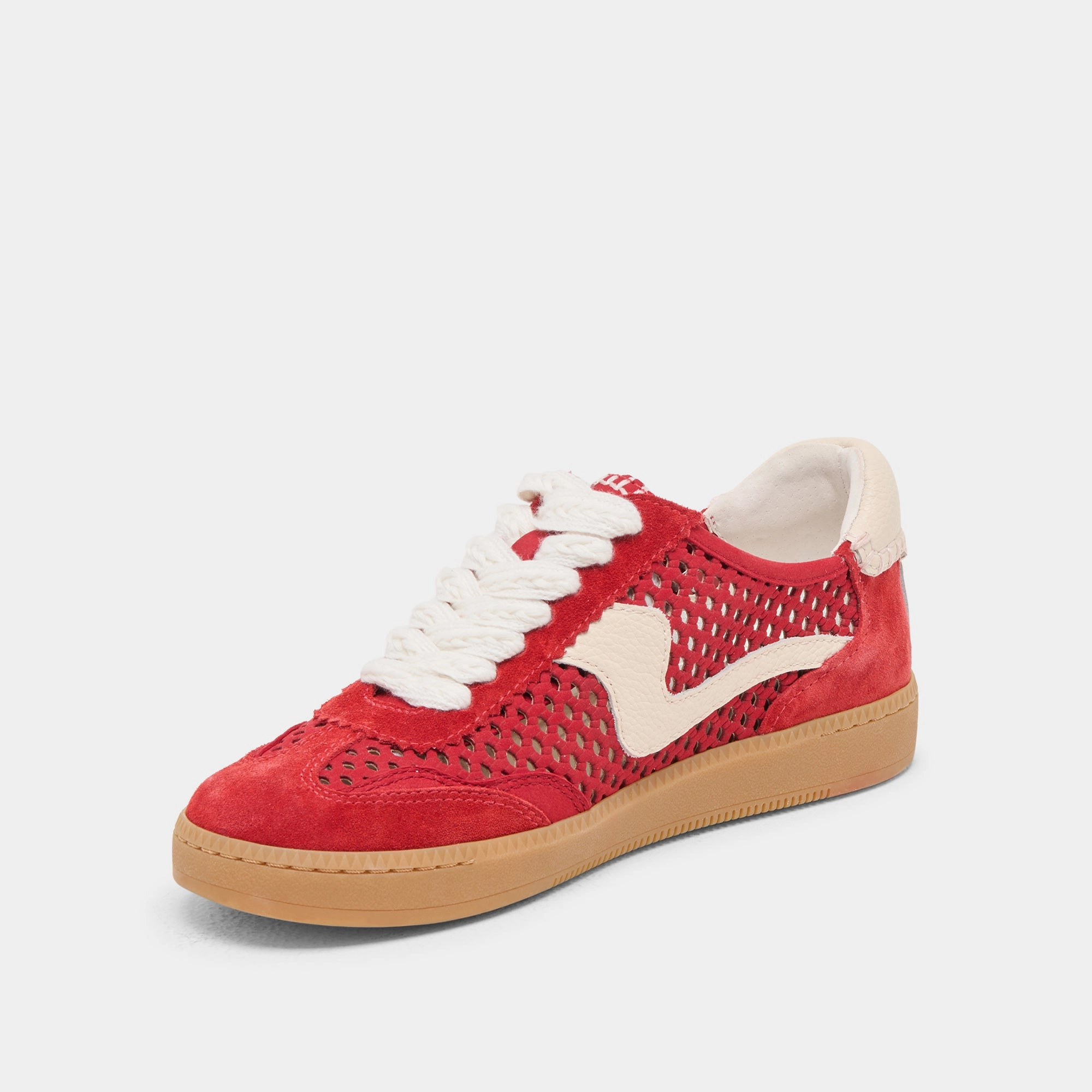 Adjustable Strap System NOTICE SNEAKERS CHERRY PERFORATED NUBUCK